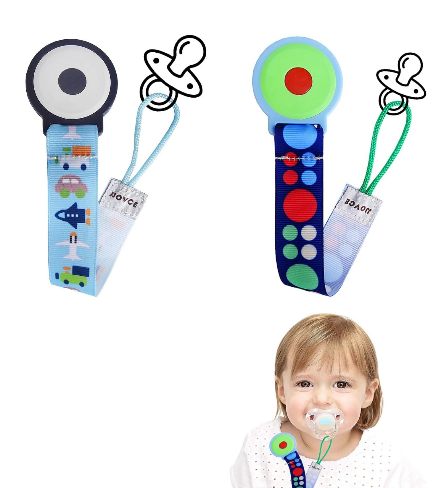 KGDUYC Soother Chains - Baby Pacifier Clip Chain (2 Pack) | Prevents Falling | Perfect Baby Baptism Gift - Buy Online on GoSupps.com