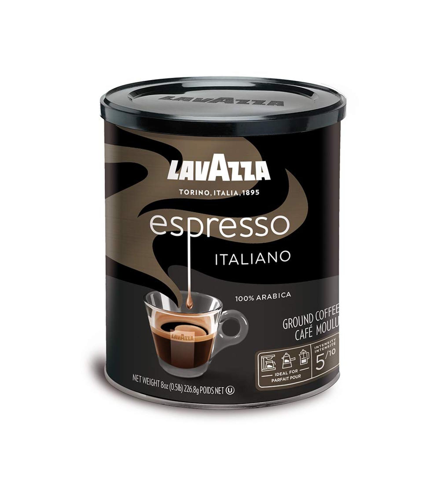 Authentic Lavazza Espresso Italiano Ground Coffee - 100% Arabica, Medium Roast, 8 oz Cans (Pack of 4) - Non-GMO, Rich-bodied Italian Blend - Buy Online on GoSupps.com
