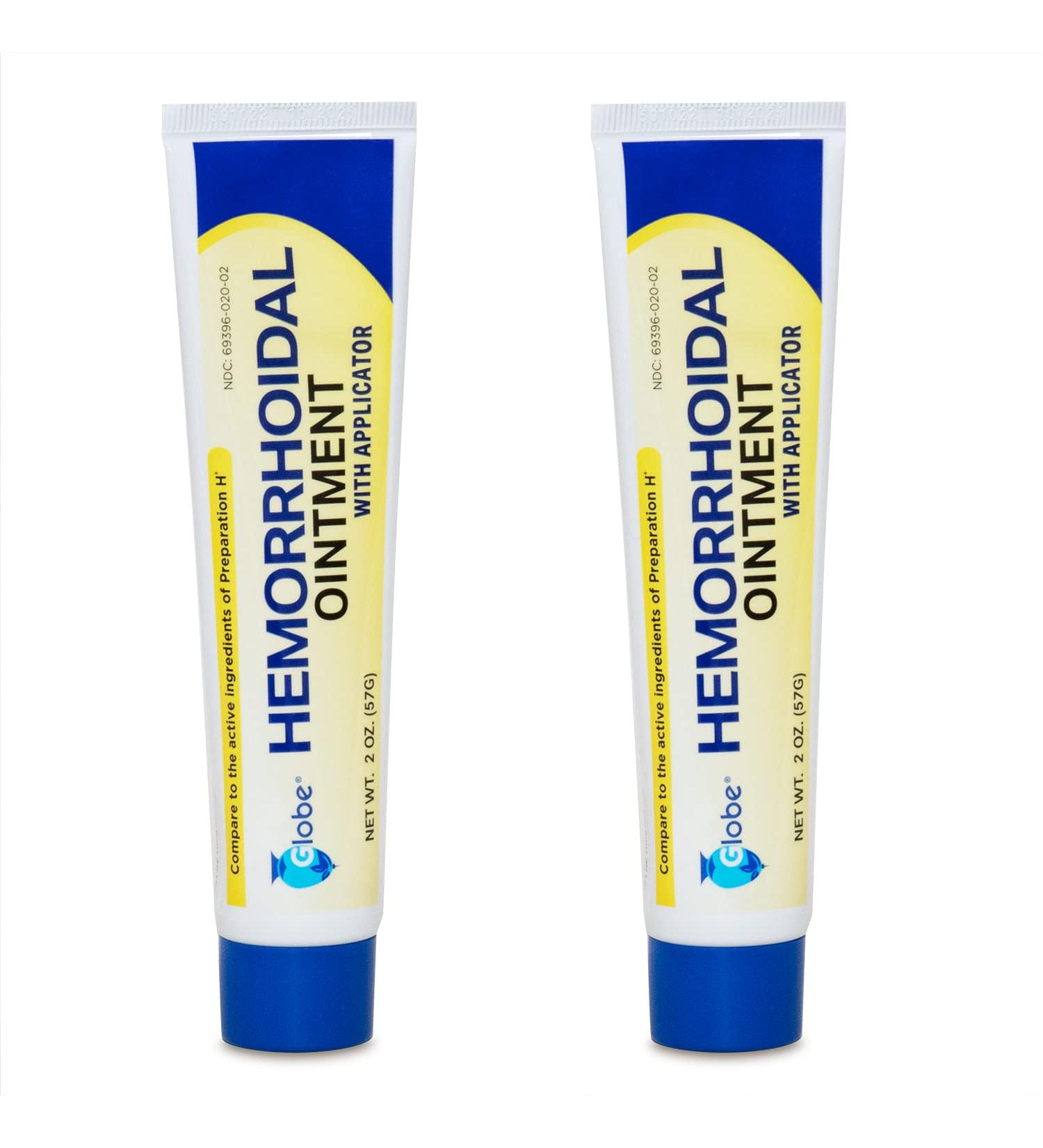 Globe Hemorrhoidal Ointment w/Applicator (2 oz) x 2 - Fast Relief from Burning, Itching and Discomfort - Buy Online on GoSupps.com