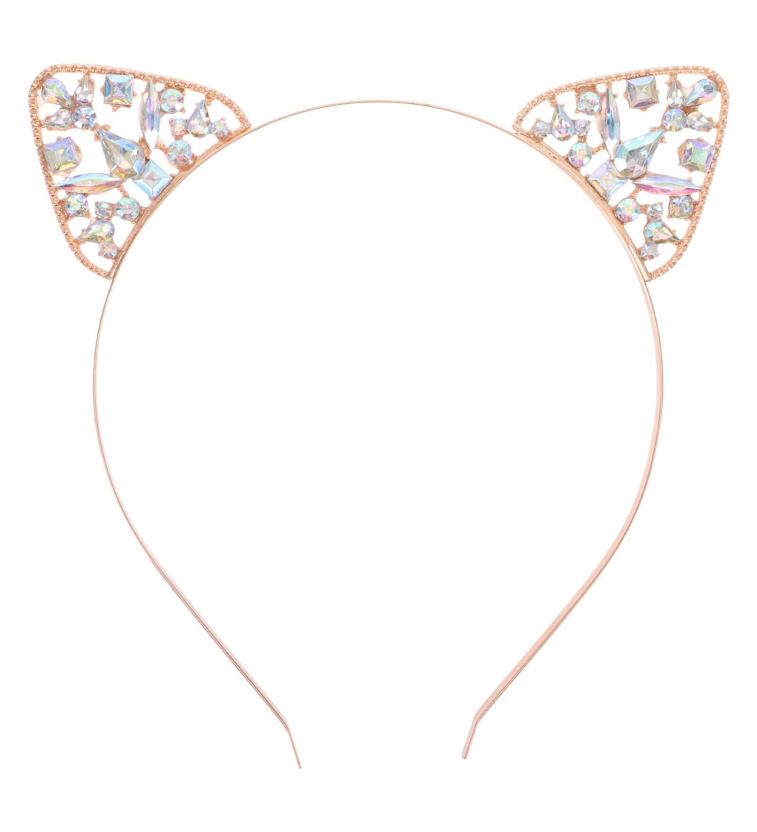 Frcolor Cat Ears Hairband | Rhinestone Cat Ear Headband for Women & Girls | Gold Sparkle Accessory - Buy Online on GoSupps.com