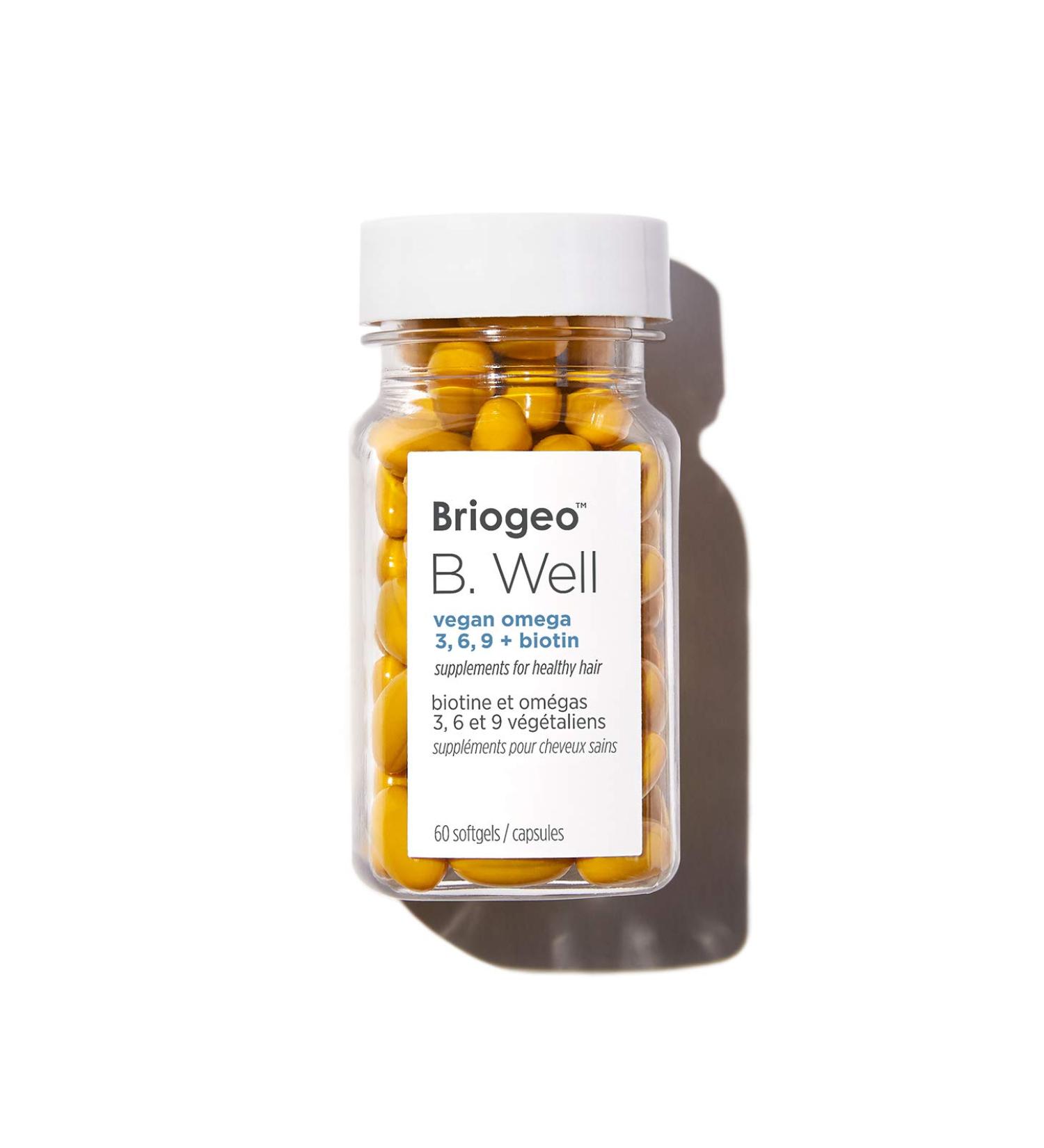 Briogeo Vegan Omega 3 6 9 + Biotin Hair Supplements Supports Healthy Strong Hair Vegan Phalate & Paraben-Free 60 Count - Buy Online on GoSupps.com