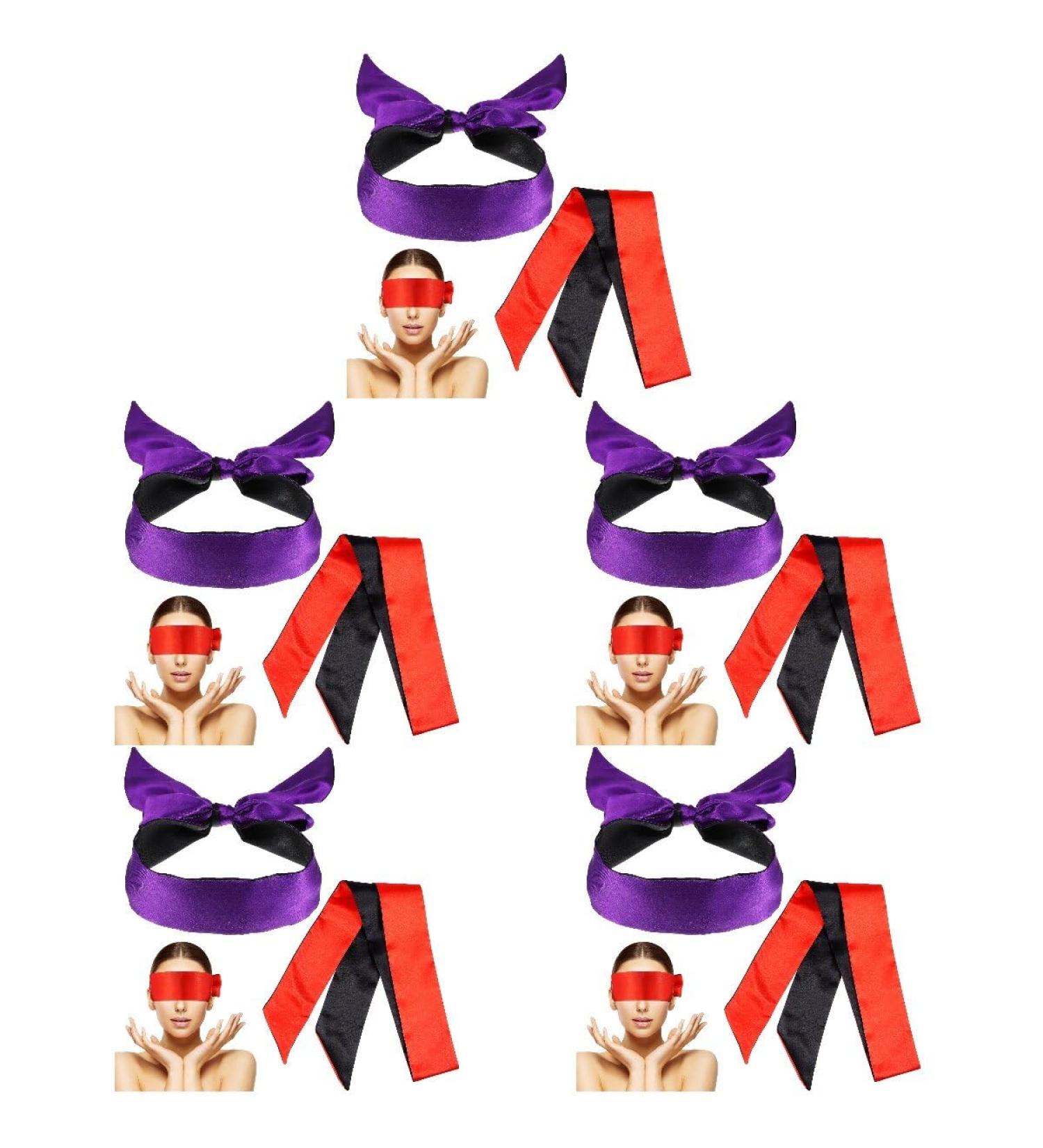 Healifty Satin Eye Mask Blindfold - Set of 10 for Sleep, Play, Meditation - Ideal for Couples and Lovers - Buy Online on GoSupps.com