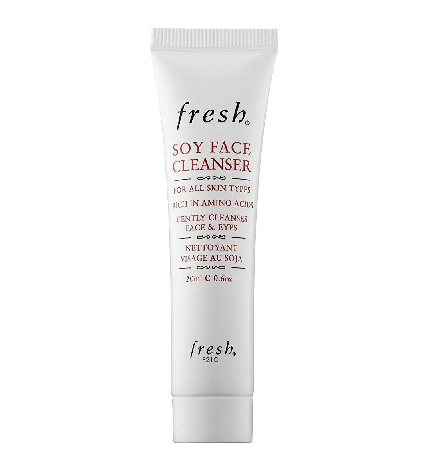 Fresh Soy Face Cleanser and Makeup Remover - Rich in Amino Acids - For Face and Eyes (Travel Size (20ml x 1))