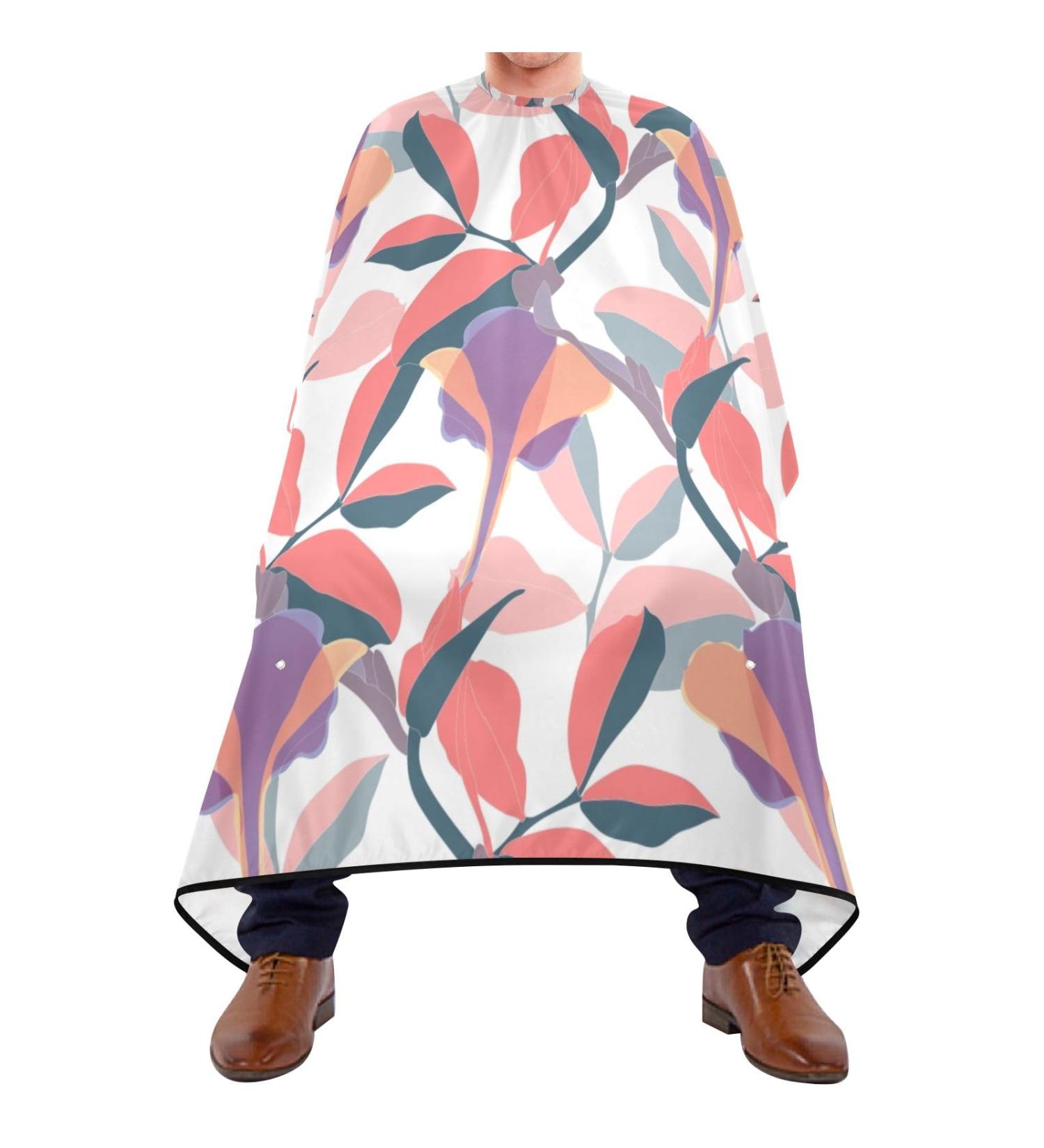 Waterproof Barber Cape - Pink Leaf & Cheetah Haircut Bib for Men & Women | Durable Unisex Hair Cutting Apparel - Buy Online on GoSupps.com