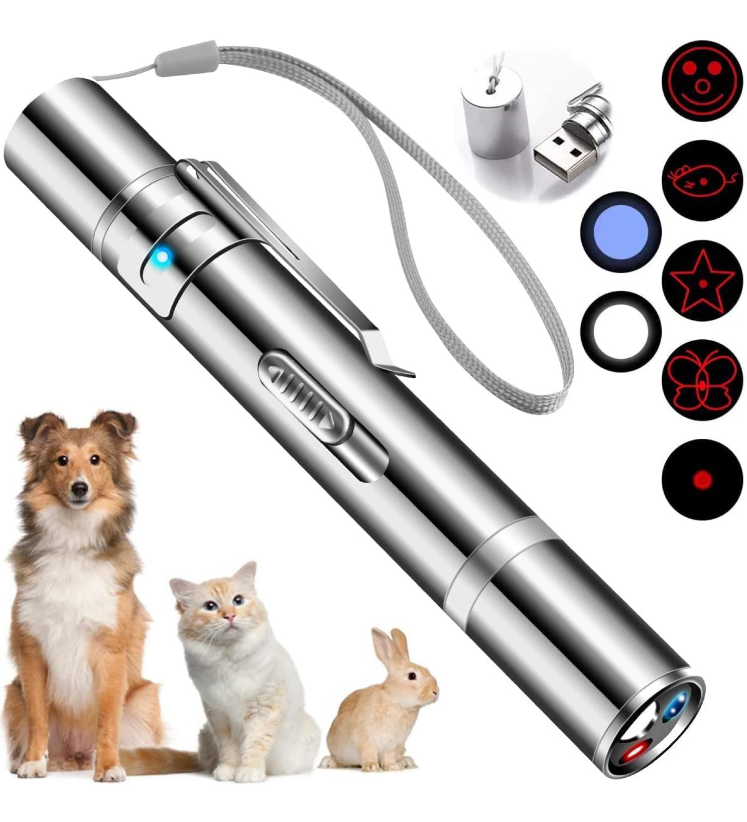 Cyahvtl Laser Pointer Toy for Cats & Dogs - Interactive Red Dot LED Light Pointer - USB Charging - 5 Patterns - Buy Online on GoSupps.com