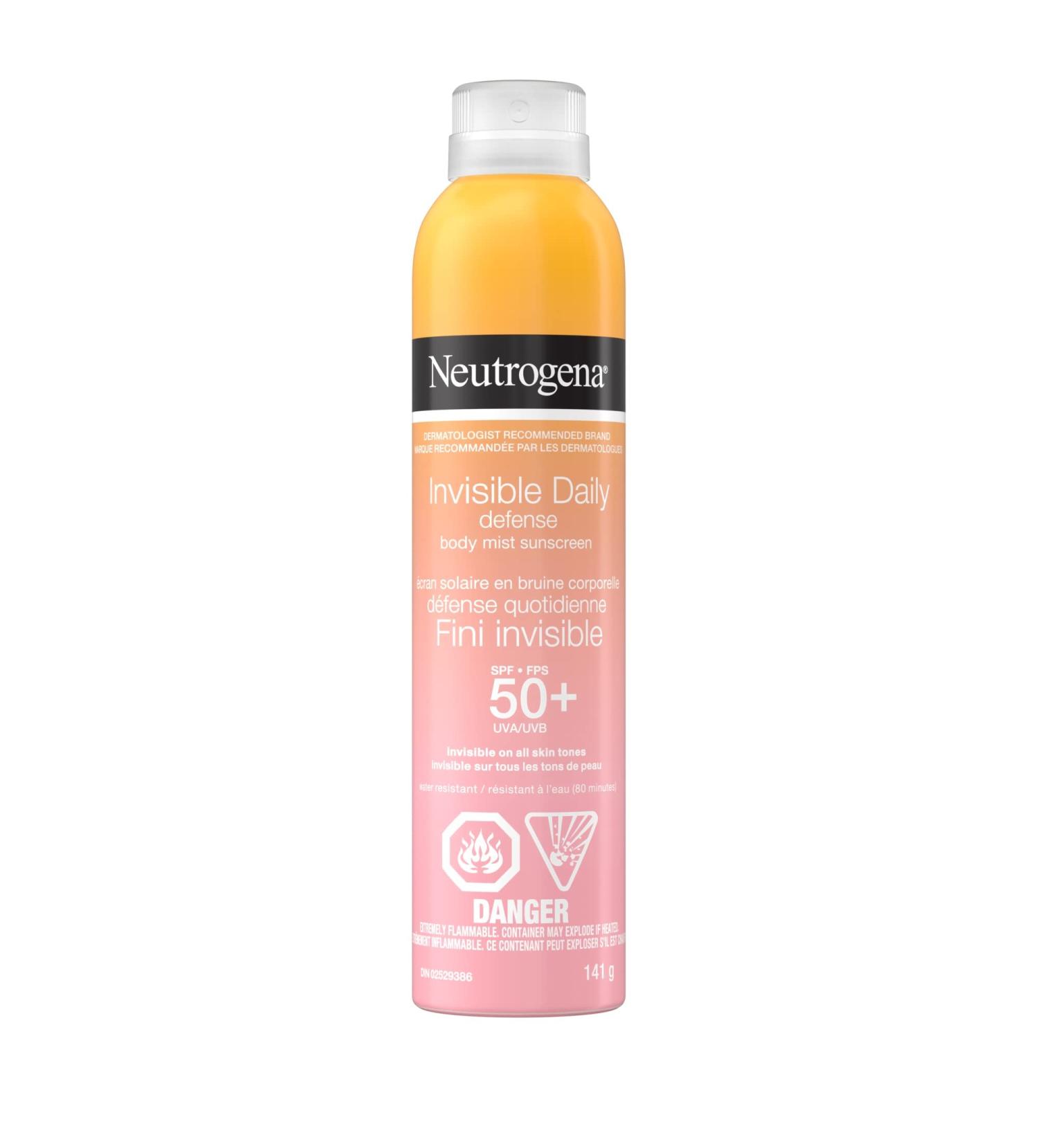 Neutrogena Invisible Daily Defense Body Mist Sunscreen Spray Invisible Finish SPF 50+ 141g 141 g (Pack of 1) - Buy Online on GoSupps.com