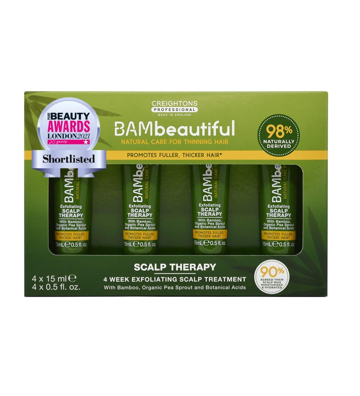 BAMBEAUTIFUL Scalp Therapy Set: 4-Week Exfoliating Treatment for Denser, Thicker Hair | Cruelty-Free, Vegan-Friendly, Natural Actives - Buy Online on GoSupps.com