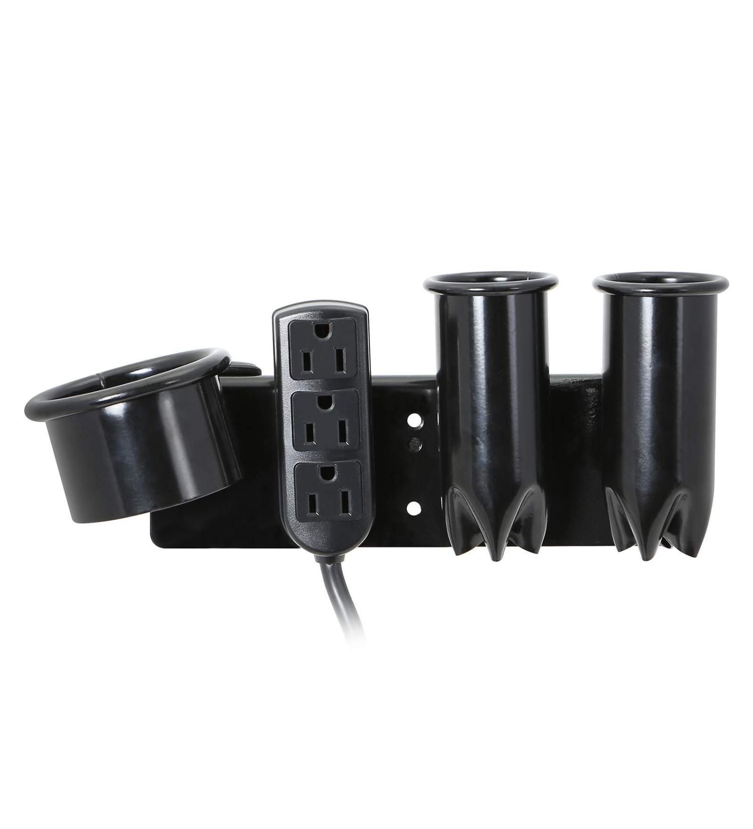 Saloniture Blow Dryer & Hair Iron Holder - 3 Outlet Salon Appliance Rack with Clamp for Easy Organization - Buy Online on GoSupps.com