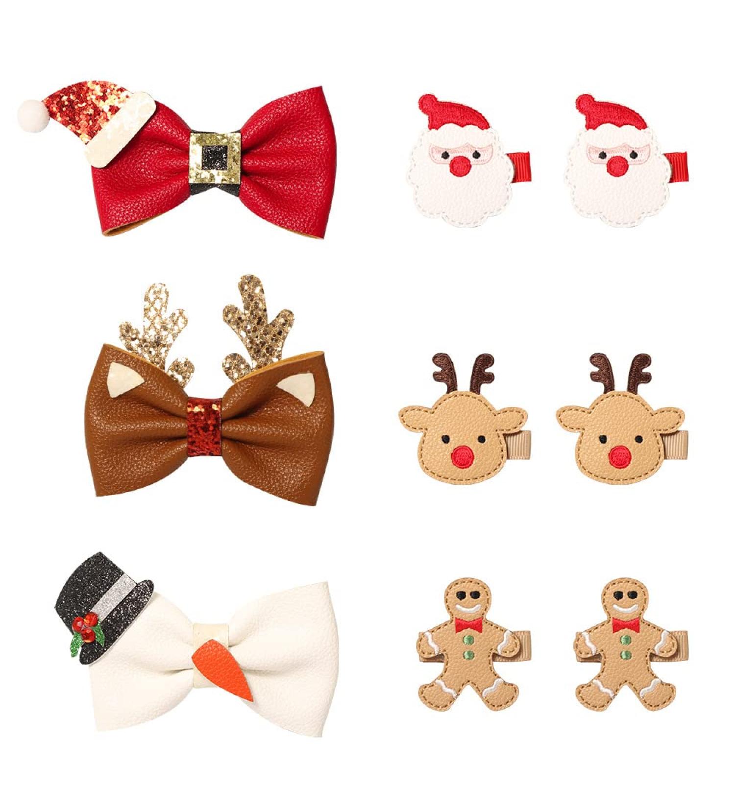 9 Pcs Christmas Hair Clips for Kids Toddler Girls Reindeer Antler Santa Claus Bows Barrettes Gingerbread Man Sequined Hairpin Snowman Cute Hair Accessories for Women Toddlers Birthday Gifts - Buy Online on GoSupps.com