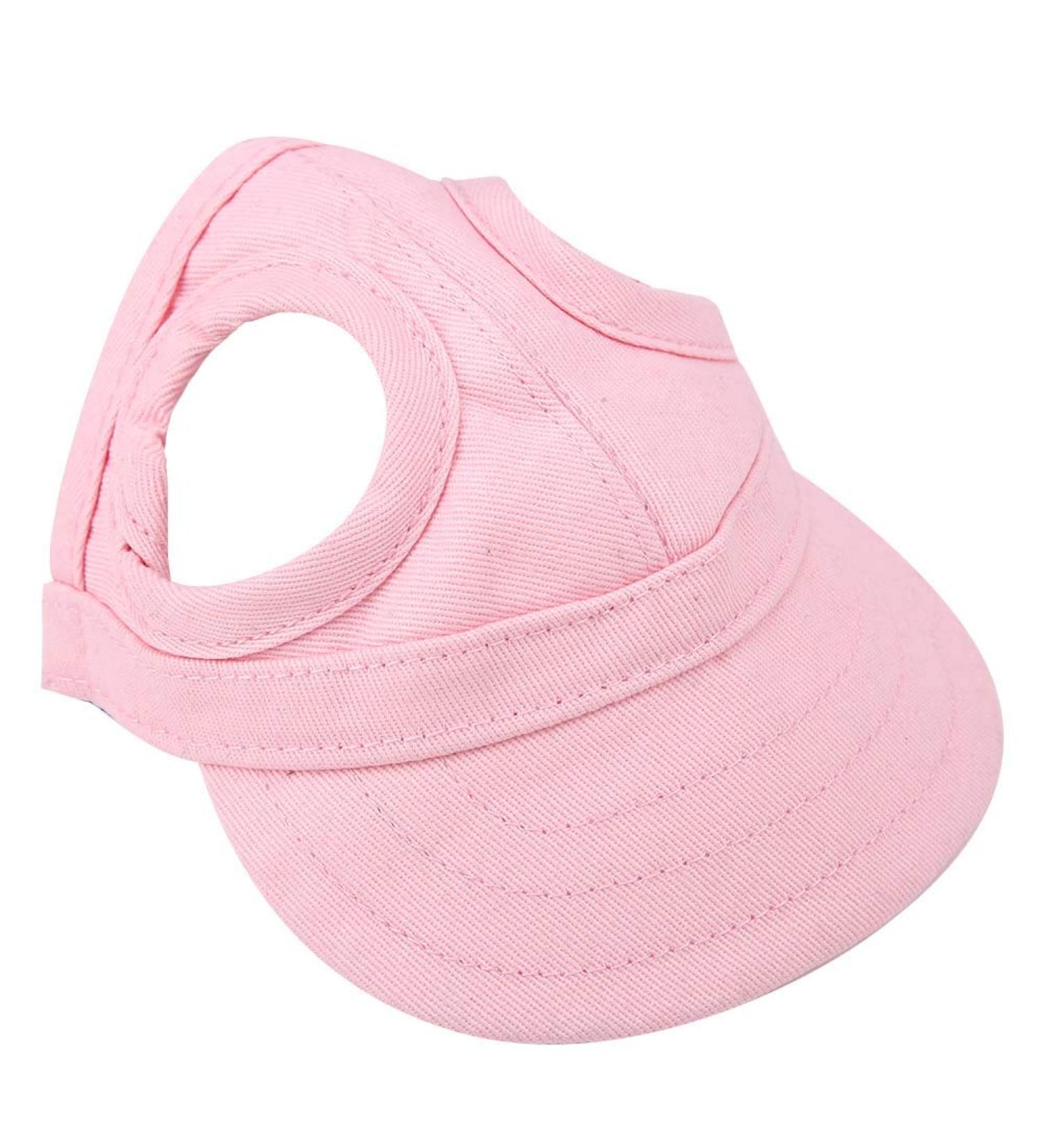 Adjustable Pink Baseball Cap for Dogs - Dog Sport Hat with Ear Holes for Summer Travel - Buy Online on GoSupps.com