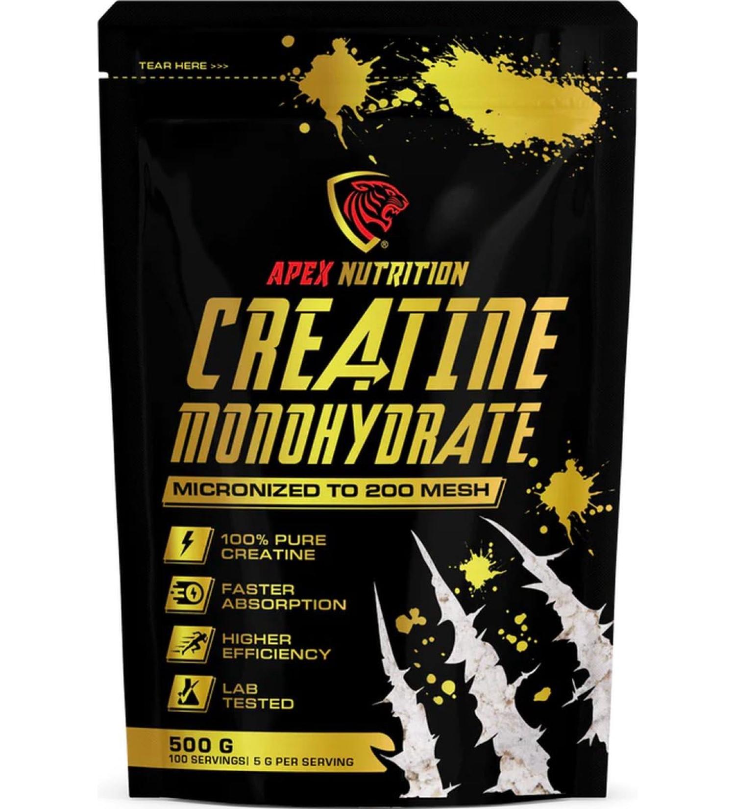Apex Nutrition ApexNutrition - Creatine Monohydrate - Micronized 200 Mesh - 500 grams + Free Training Ebook