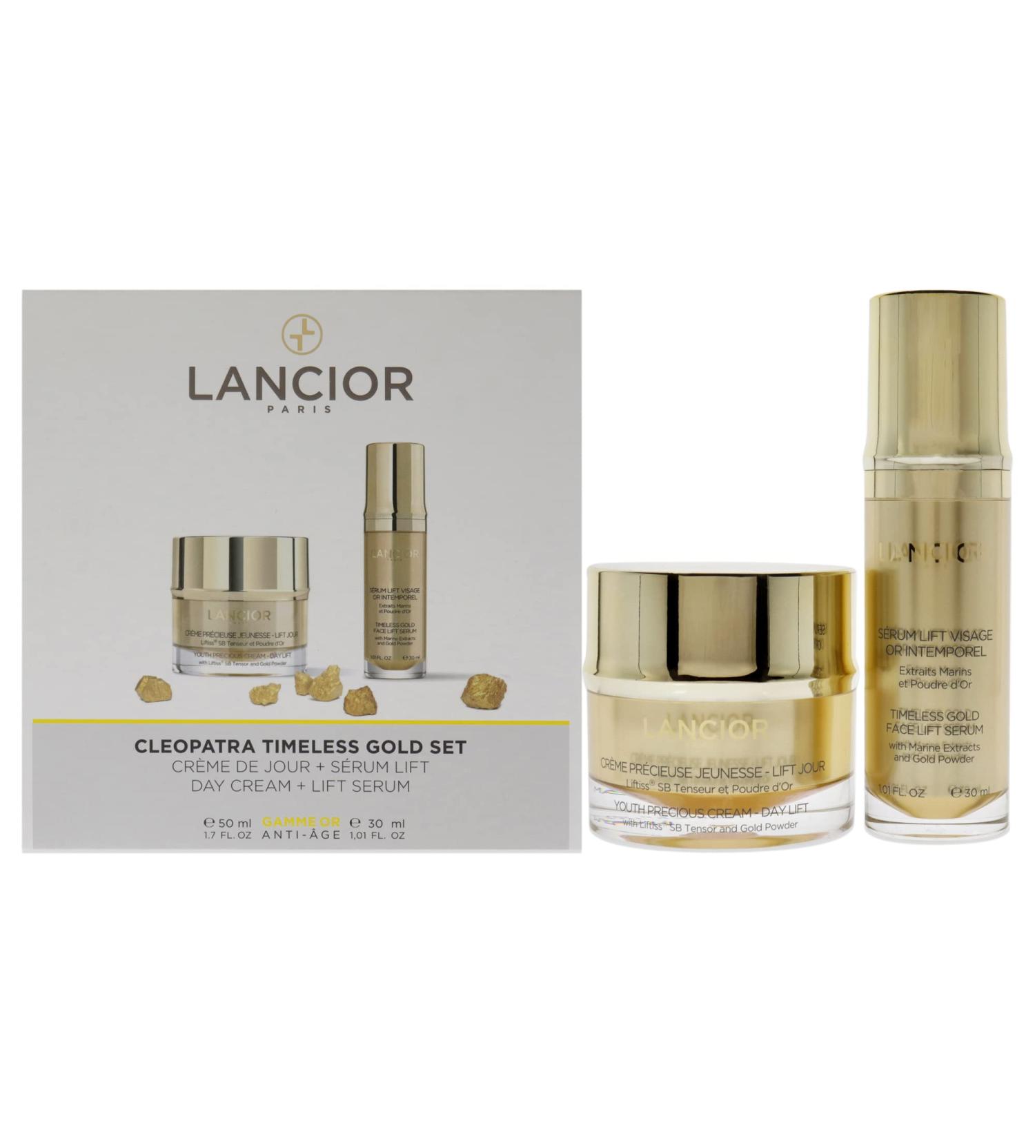 Timeless Gold Cleopatra Set | 1.7oz Youth Precious Cream & 1oz Face Lift Serum for All Skin Types - Luxury Anti-Aging Skincare - Buy Online on GoSupps.com