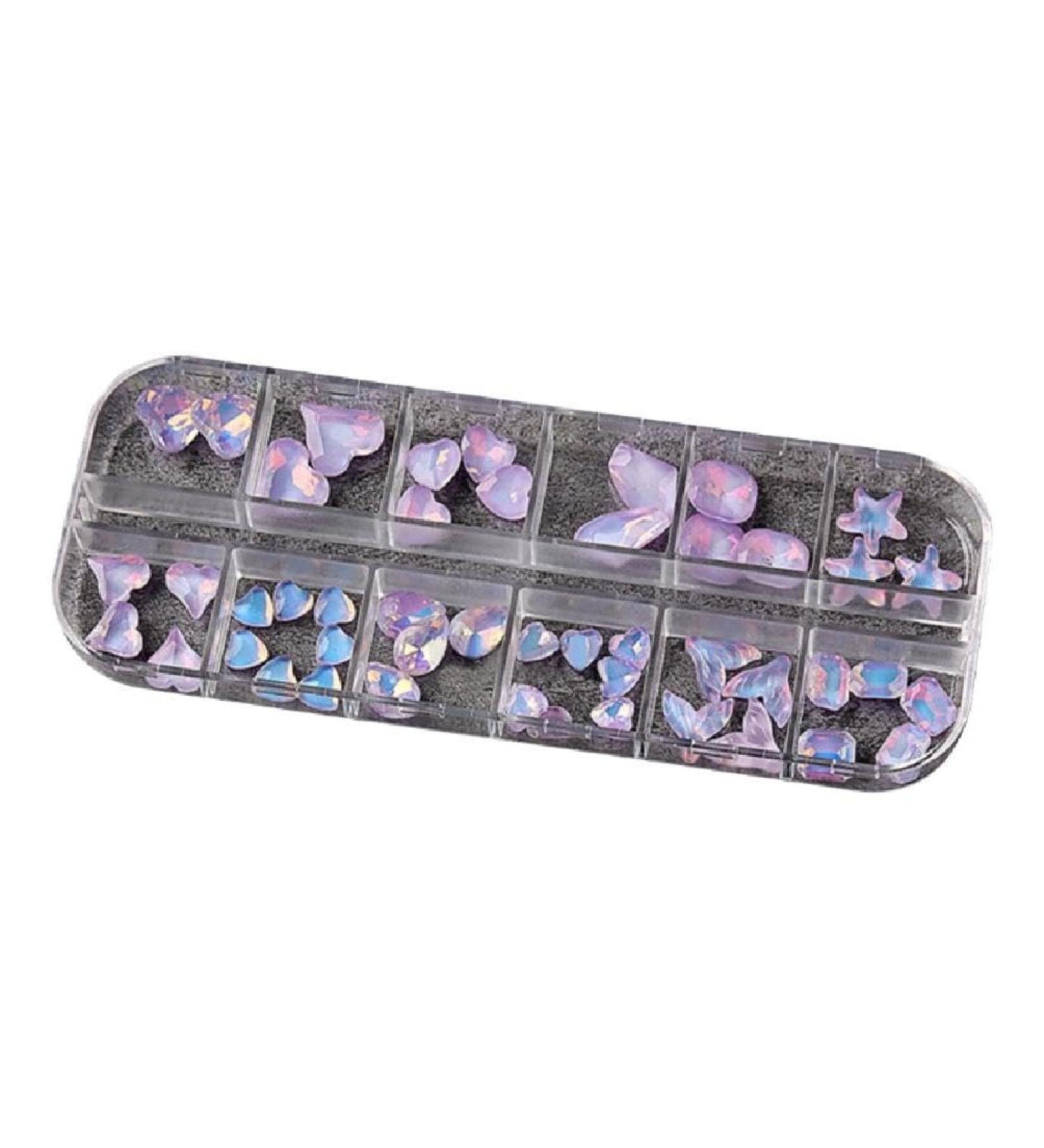 12 Grids Fashion Crystal Nail Art Jewelry Charms Crystal 3D Rhinestones DIY Nail Rhinestones Nail Decoration Nail Art Supplies Crystal Stones Crystal Nail Art Nail Art Jewels - Buy Online on GoSupps.com