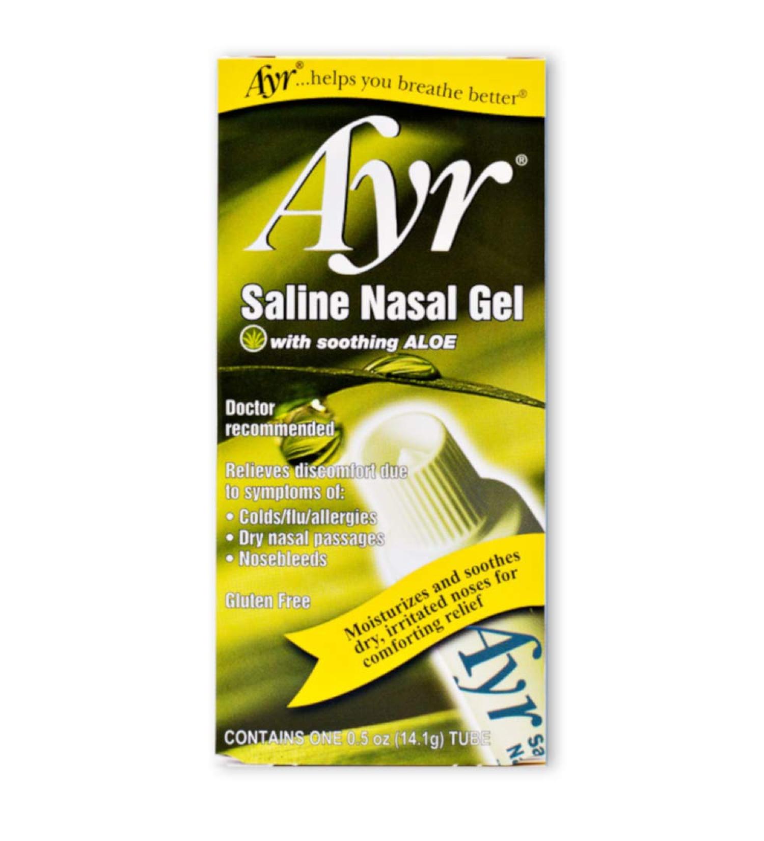 Ayr Saline Nasal Gel with Aloe - Moisturizing Nasal Relief 0.5 oz | International Shipping Available - Buy Online on GoSupps.com