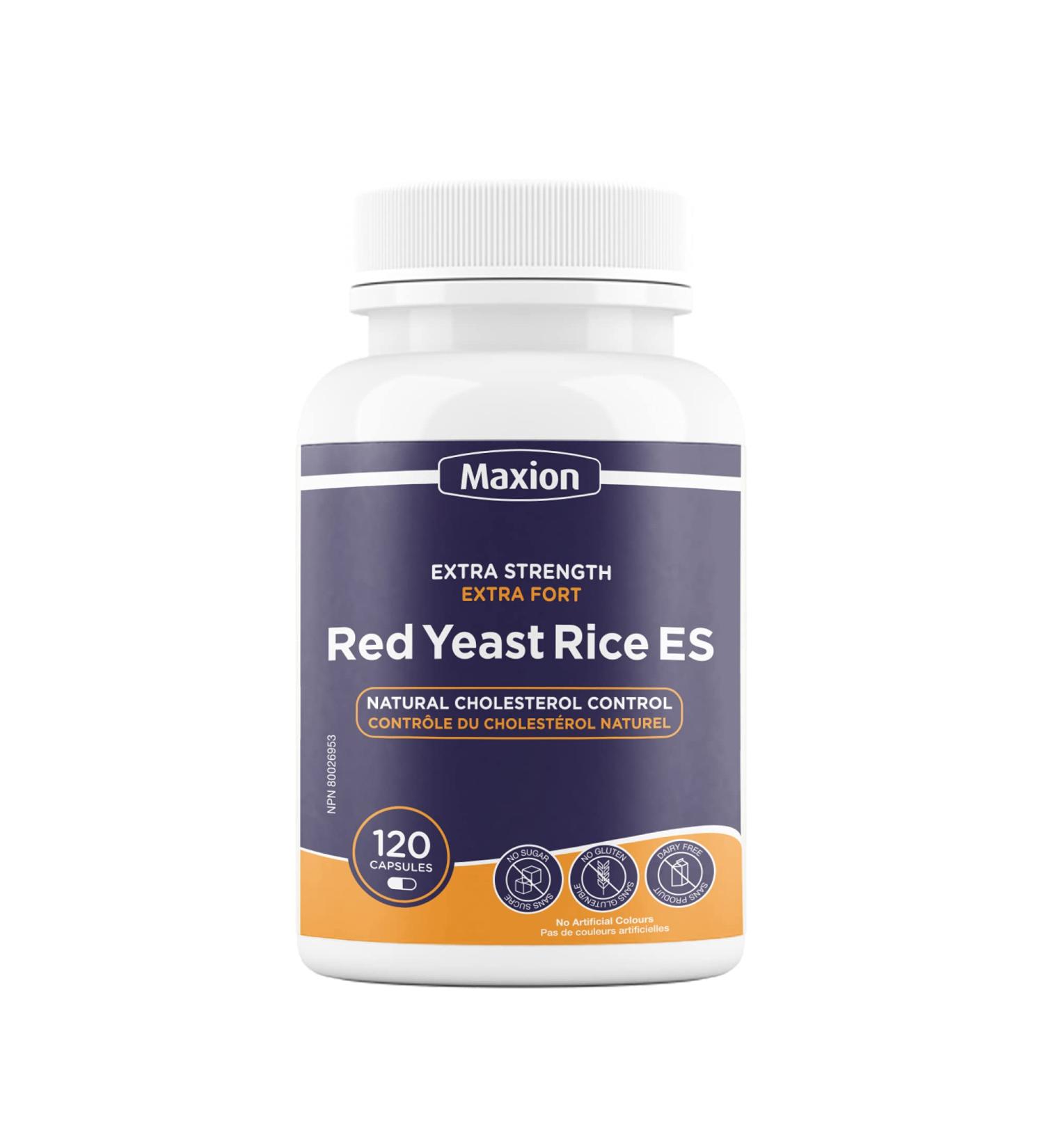 Maxion Red Yeast Rice Extra Strength for Natural Cholesterol Control Helps Reduce LDL/Total Cholesterol Levels 120 Capsules (1) - Buy Online on GoSupps.com