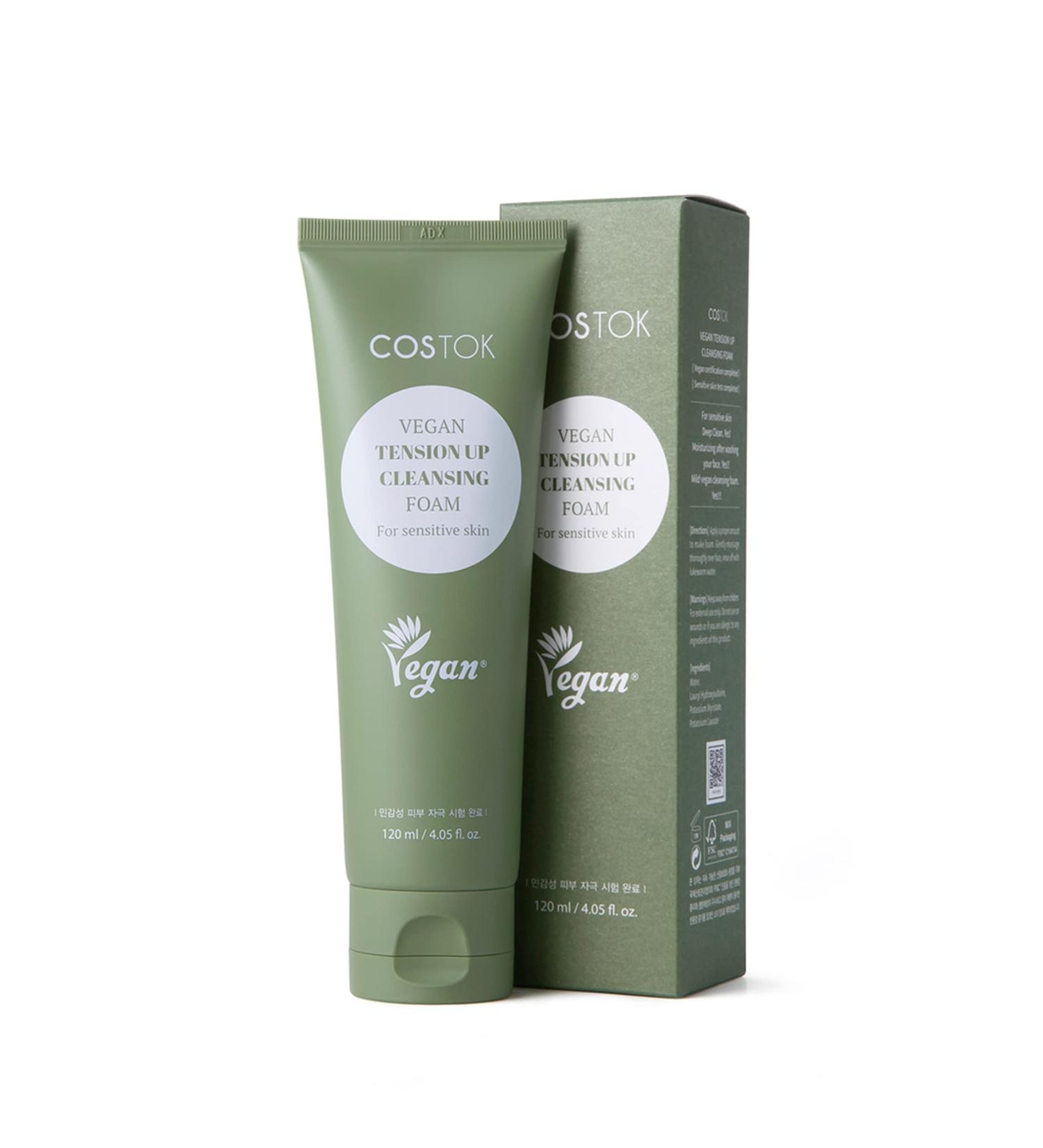 Vegan Tension Up Cleansing Foam 120ml - Gentle Daily Face Wash for Sensitive Skin EWG Verified Cruelty-Free PEG Free Eco-Friendly Packaging - Buy Online on GoSupps.com