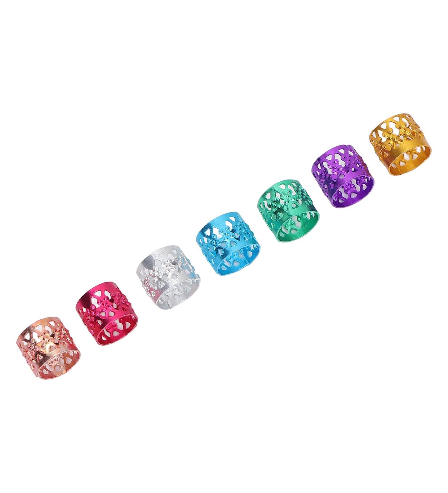 100PC Dreadlocks Pearls - Colorful Aluminum Hair Braid Decorations & Jewelry Accessories for Stylish Hairstyles - Buy Online on GoSupps.com