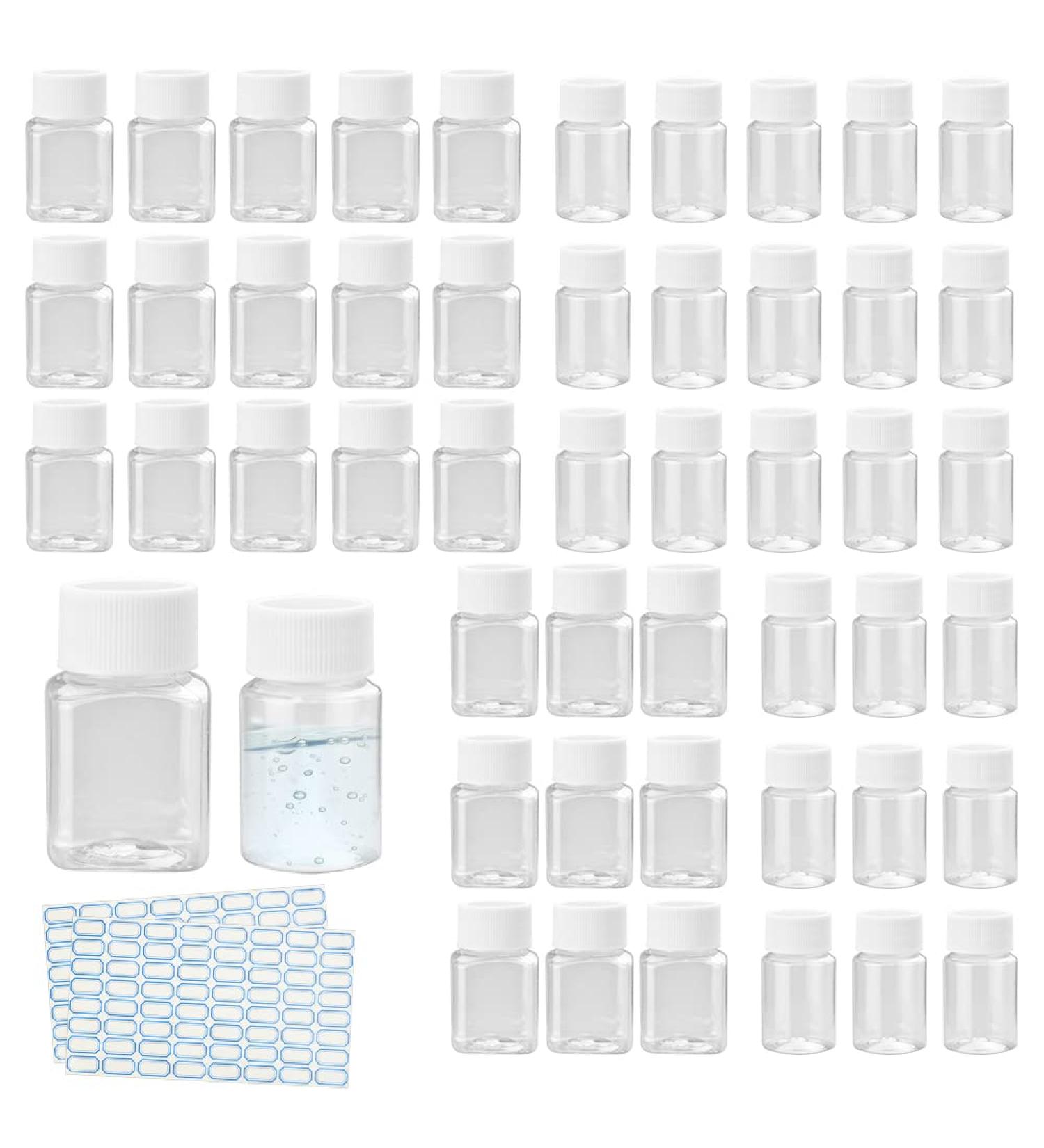 Durantey 50-Pack Travel Bottles - 20ml & 30ml Transparent Cosmetic Containers with Labels | Portable & Refillable Travel Accessories - Buy Online on GoSupps.com