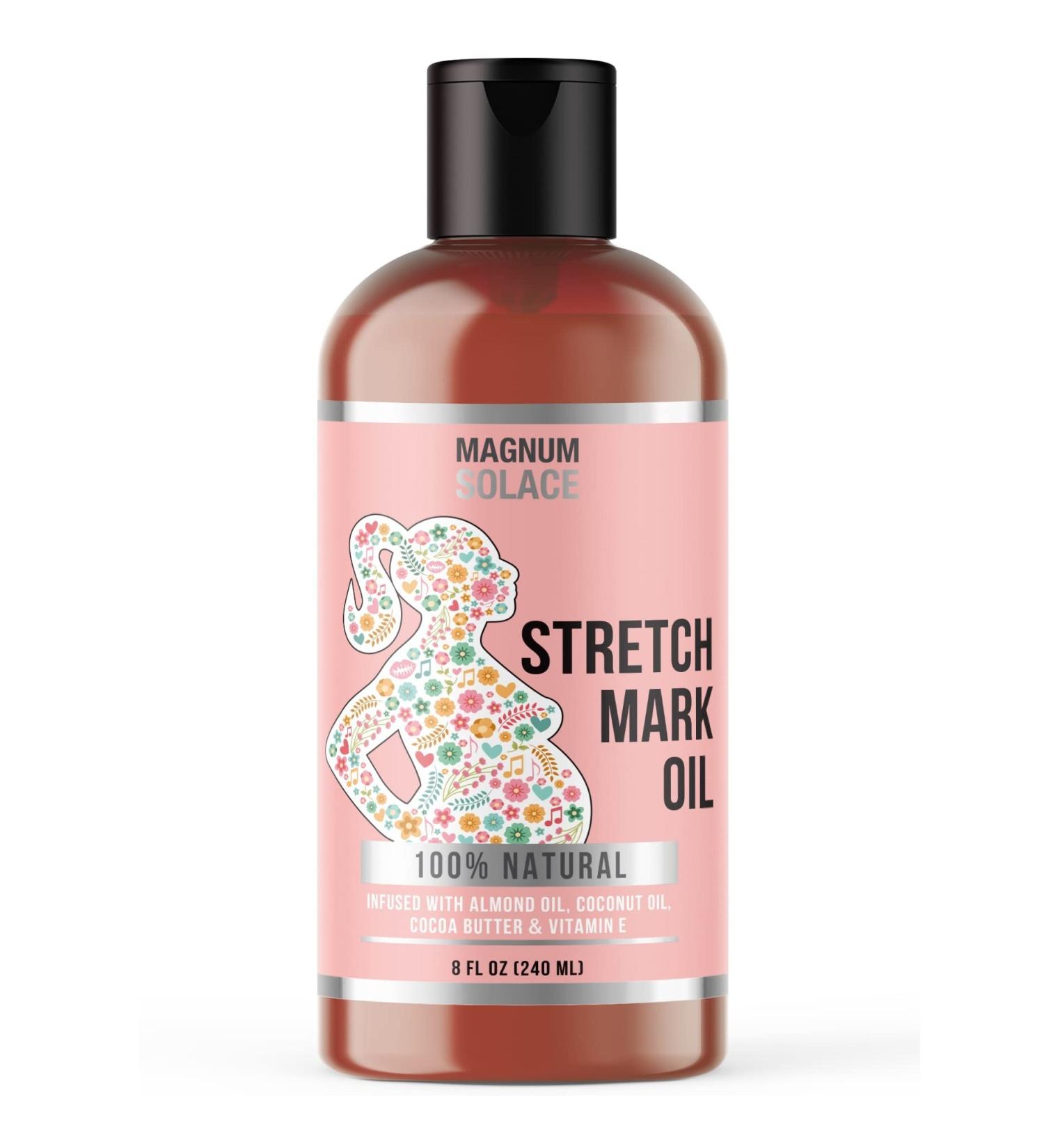 Pregnancy Stretch Mark Oil - 100% Natural Belly Oil with Cocoa Butter & Almond Oil - Best Alternative to Stretch Mark Cream - Buy Online on GoSupps.com
