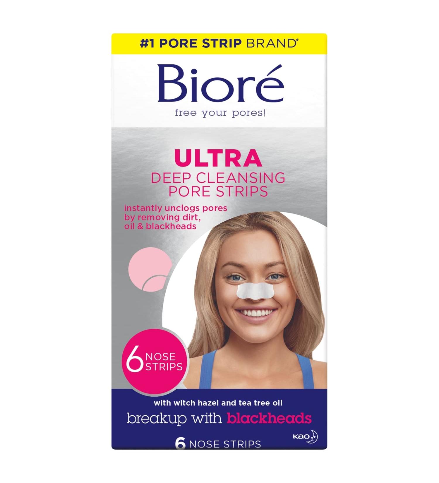 Bior Witch Hazel Ultra Cleansing Pore Strips 6 Ct - Clears Pores 2x More - C-Bond Technology, Oil-Free, Non-Comedogenic - Packaging May Vary - Buy Online on GoSupps.com