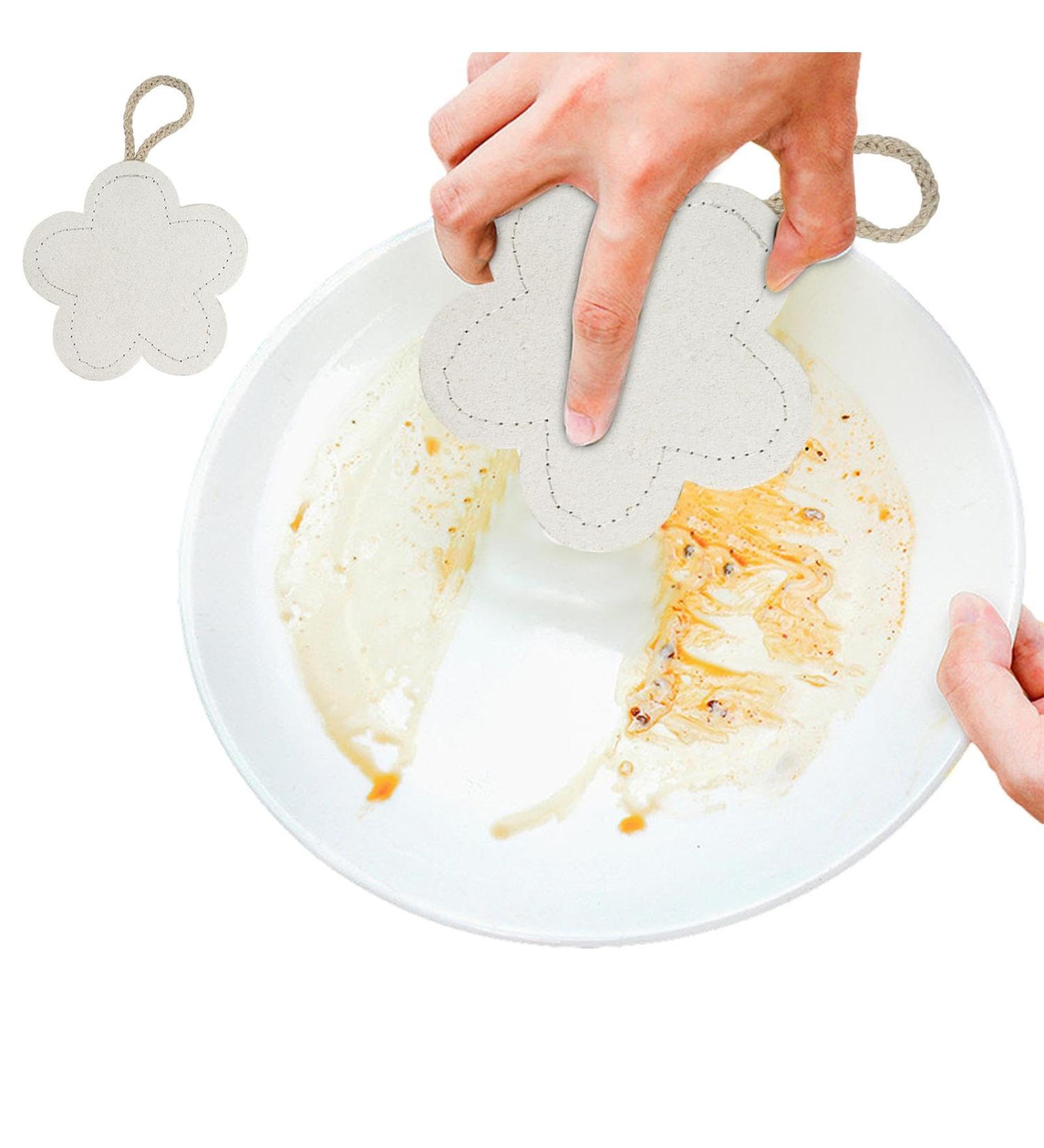 Shakven Natural Sponges - Compostable Sponges with Double-Sided - Kitchen Dish Towel Reusable Dish Sponge Dish Scrubbing Sponges for Home Kitchen Flowers - Buy Online on GoSupps.com