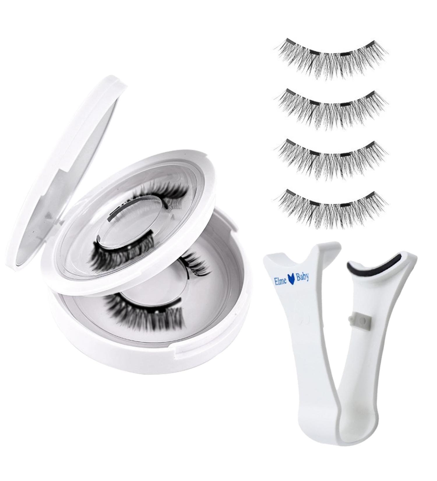 Natural Look Magnetic Eyelashes Glueless Natural Look Lashes - Long-Lasting Applicator Included 1 Pair Easy to Wear False Eyelashes for Travel  - Buy Online on GoSupps.com