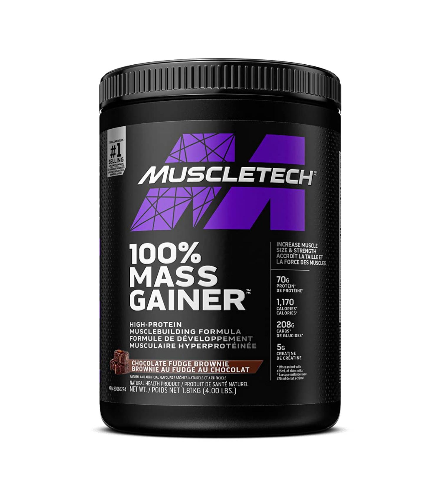 MuscleTech Mass Gainer MuscleTech 100% Mass Gainer Protein Powder Protein Powder for Muscle Gain Whey Protein + Muscle Builder Weight Gainer Protein Powder Creatine Supplements Chocolate Fudge Brownie 4 Pounds - Buy Online on GoSupps.com