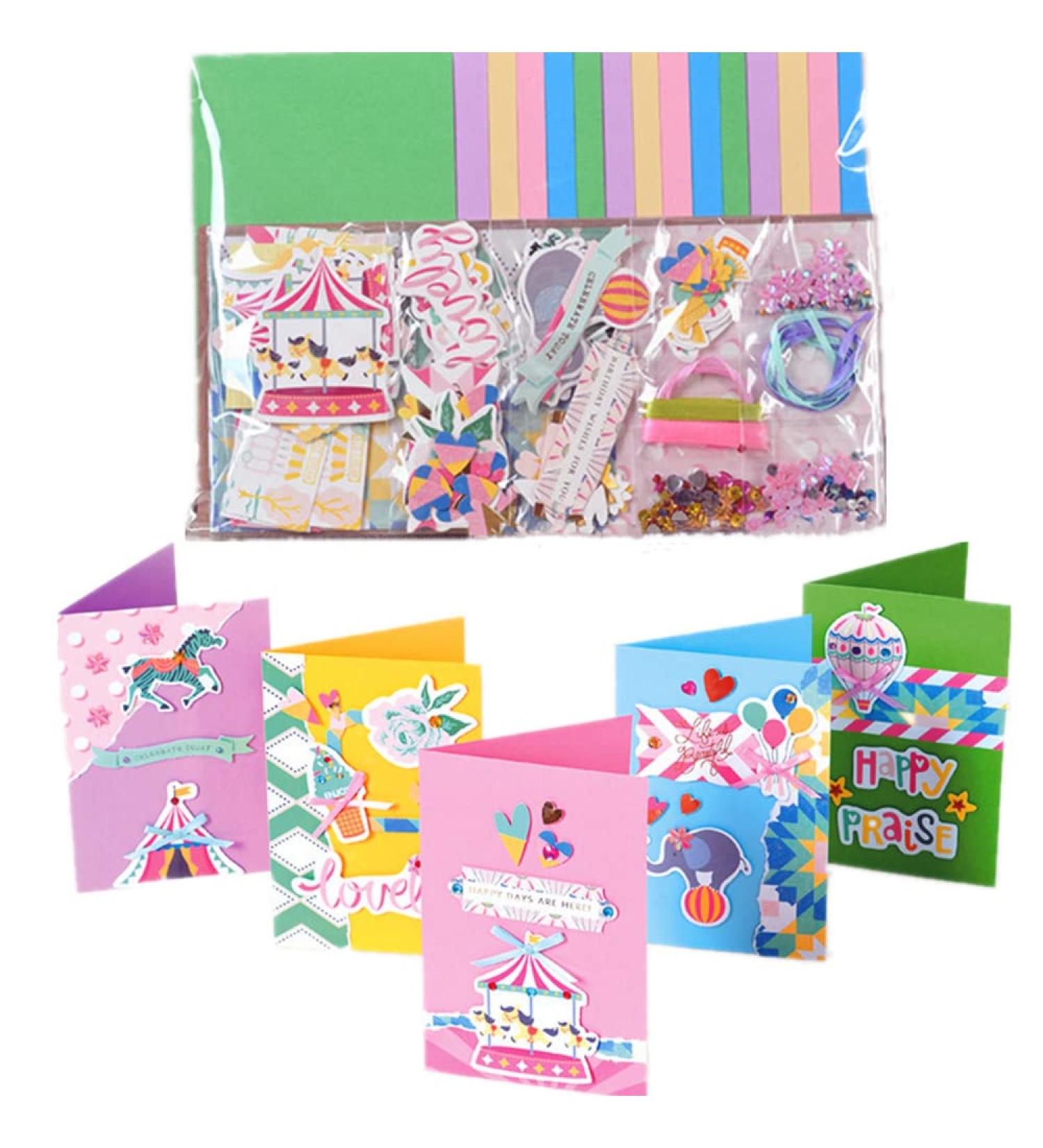 Gigicloud Handmade Card Making Kit - DIY Greeting Cards Set for Birthday, Thanksgiving, Christmas & Baby Shower - Buy Online on GoSupps.com