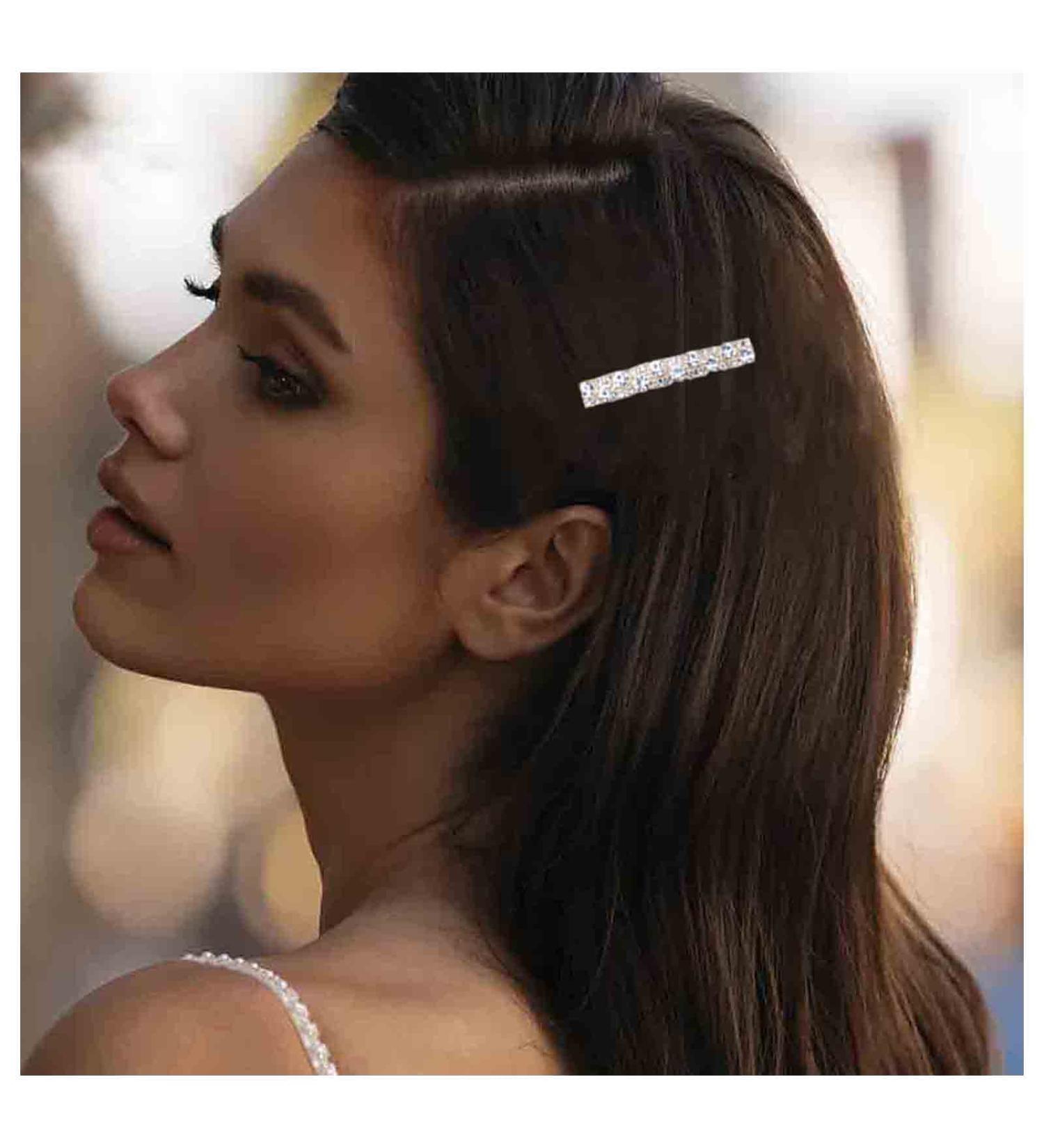 Inilbran Vintage Rhinestone Hair Clip Gold Crystal Hair Barrettes Sparkly Crystal Barrette Head Clips Sparkle Cz Hair Clip Decorative Headwear wedding headpieces Hair Accessories for Women and Girls - Buy Online on GoSupps.com