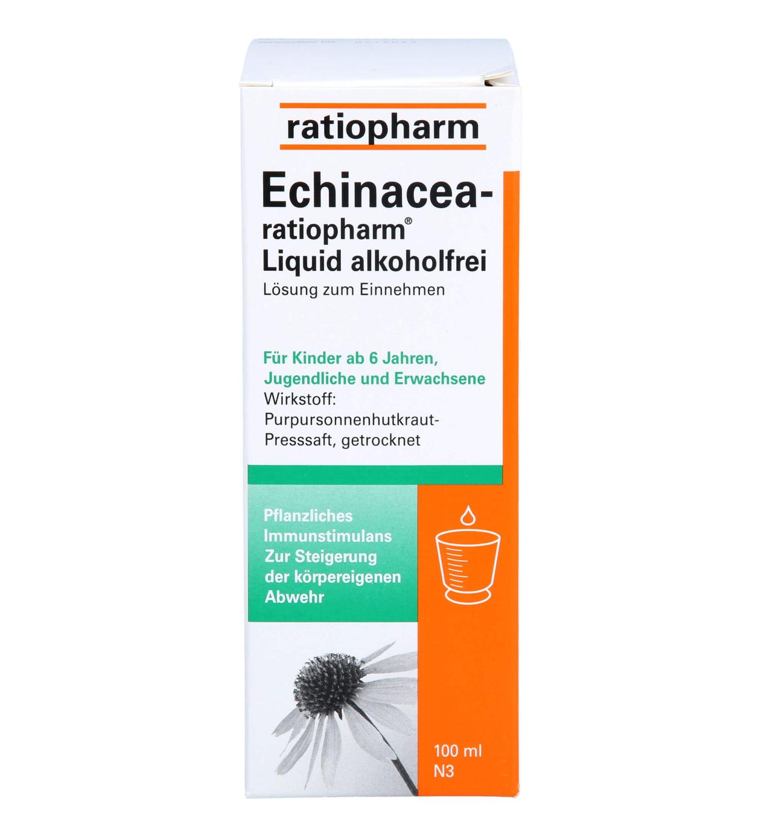 Echinacea RatioPharm Liquid - Alcohol-Free 100 ml for Immune Support | Fast International Shipping - Buy Online on GoSupps.com