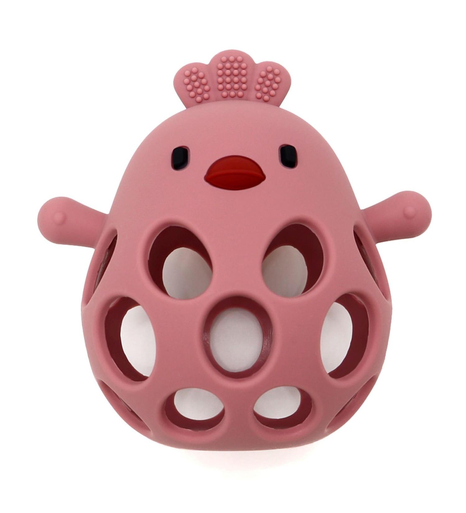 KIAANS Baby Teething Toy - Silicone Chick Teether BPA Free Ideal for Teething & Grasping Dark Red - International Shipping Available - Buy Online on GoSupps.com