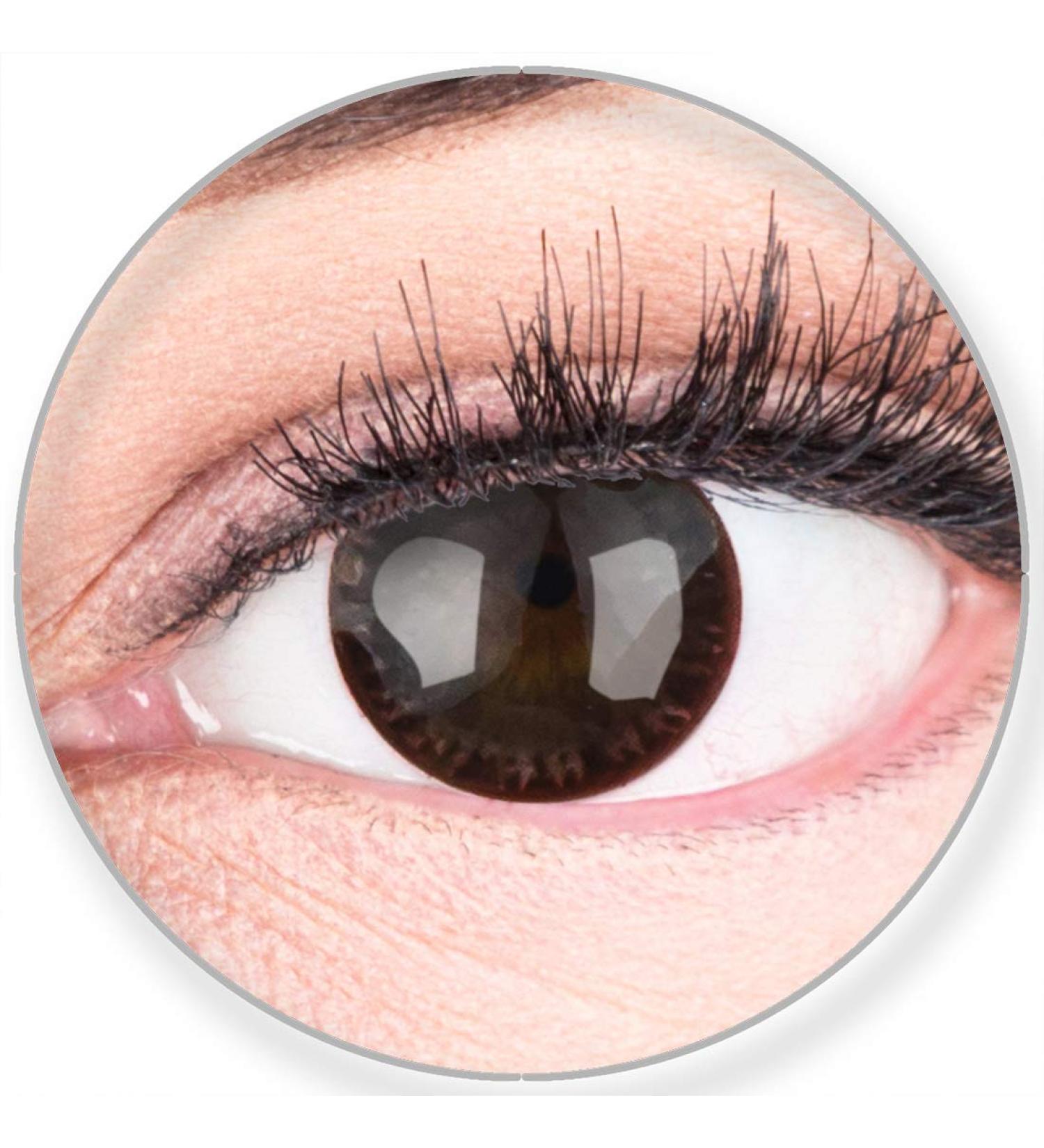 Glamlens Silicone Comfort Dark Brown Contact Lenses - Soft Choco Brown for All Eye Colors - 0.00 Dioptries - 2 Pack + Free Container - Buy Online on GoSupps.com