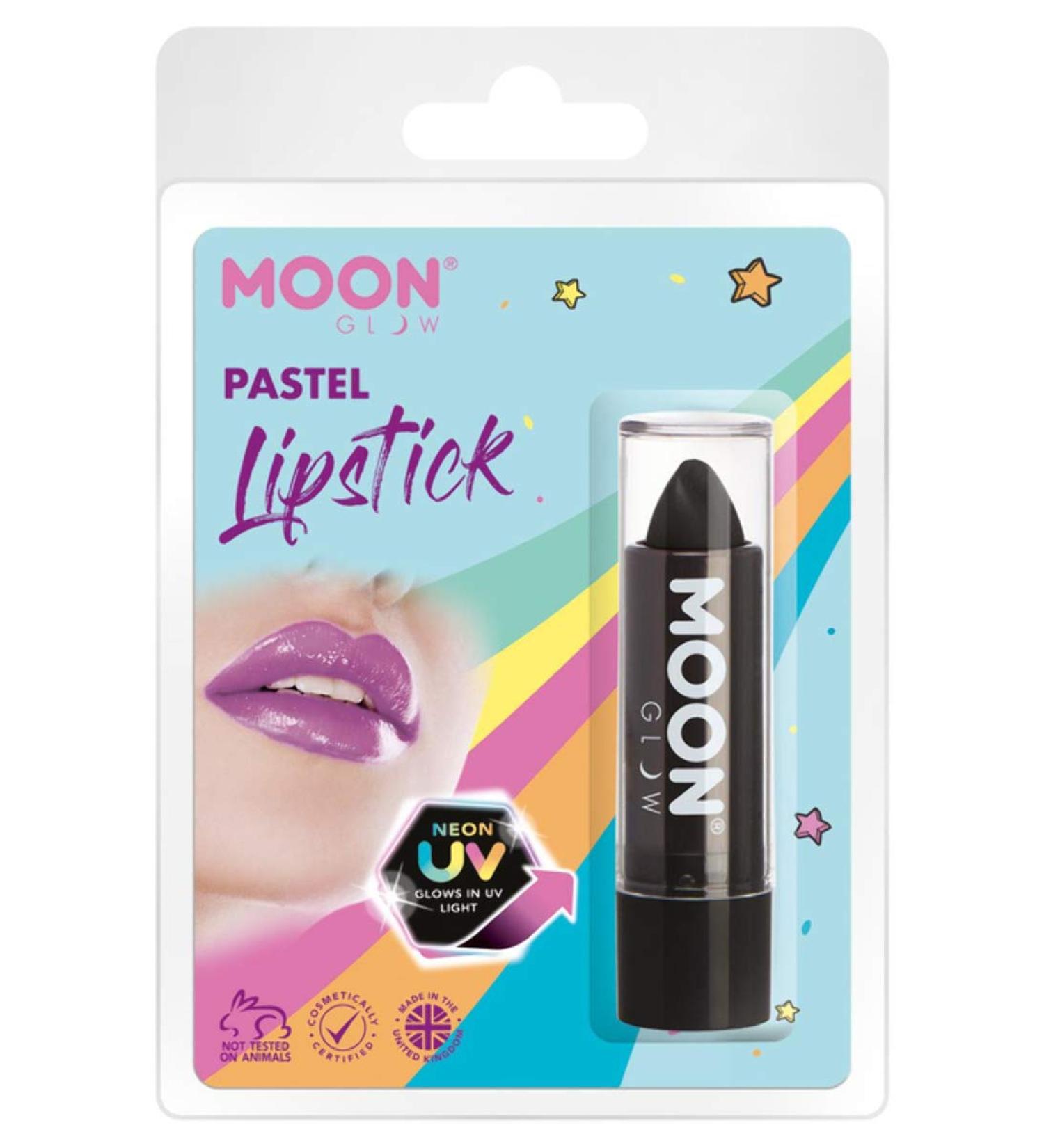 Smiffys Smiffys Moon Glow Pastel Neon UV Lipstick Black