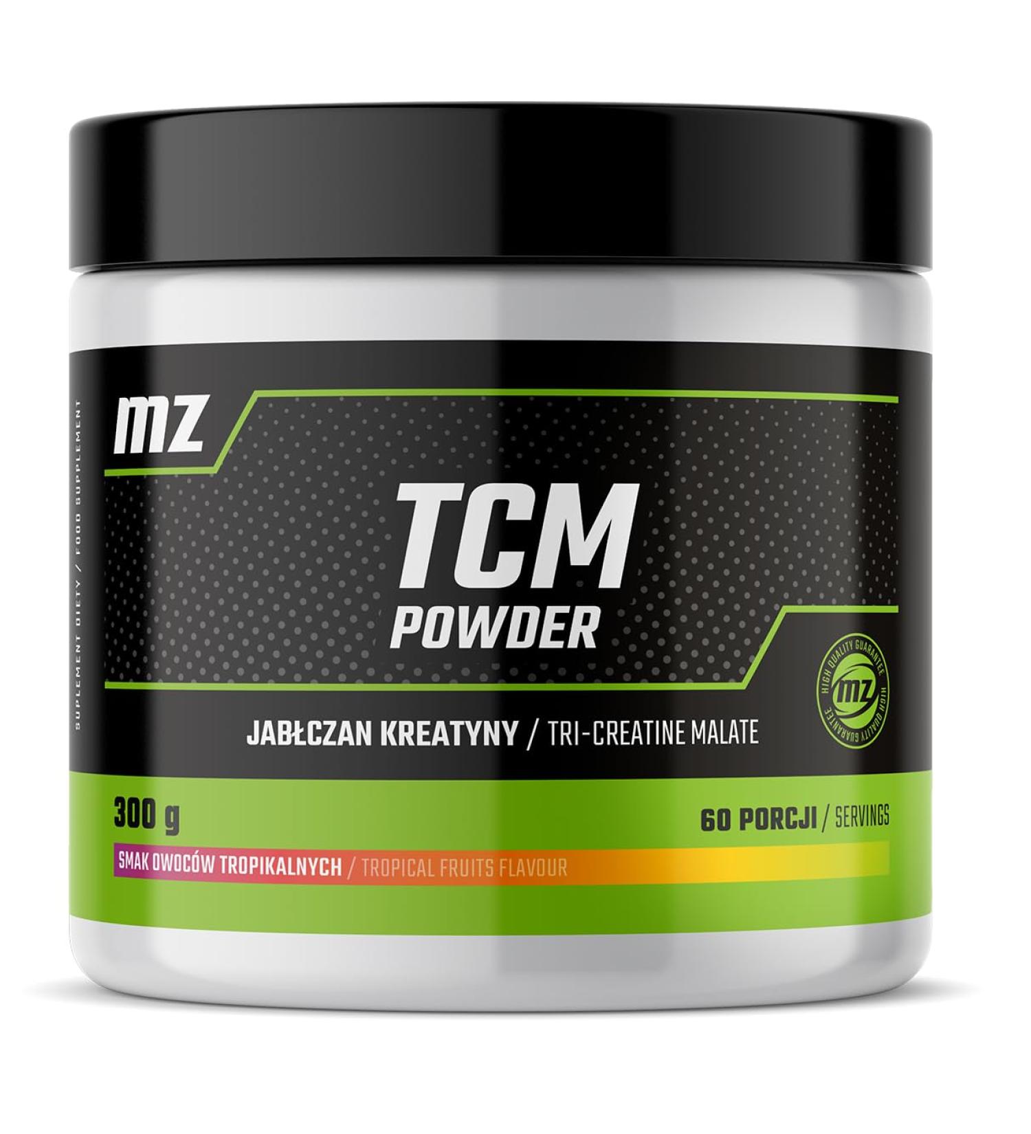 TCM Powder 300g - Creatine Malate 5000 mg per Serving - 60 Servings per Pack - Tropical Fruits Flavour -Diet Supplement for Enhanced Physical Performance - by MZ