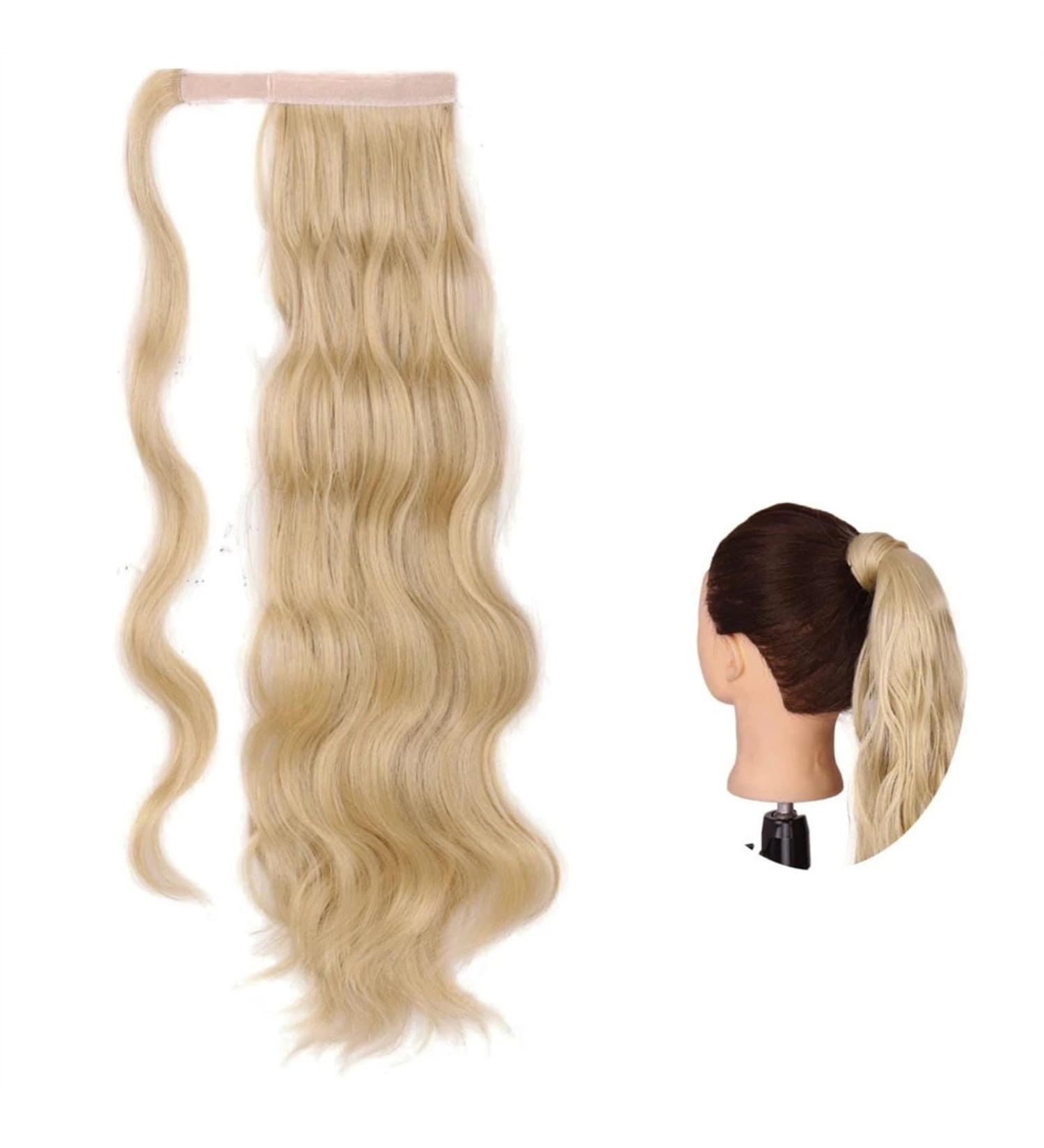 Ponytail Extension 24 Inch Long Wavy Ponytail Extension Magic Paste Synthetic Ponytail Hairpiece Wrap Around Wavy Ponytail Hair Extension for Women Ponytail Hairpiece for Women (Color : M24-613 Si 24inches M24-613 - Buy Online on GoSupps.com