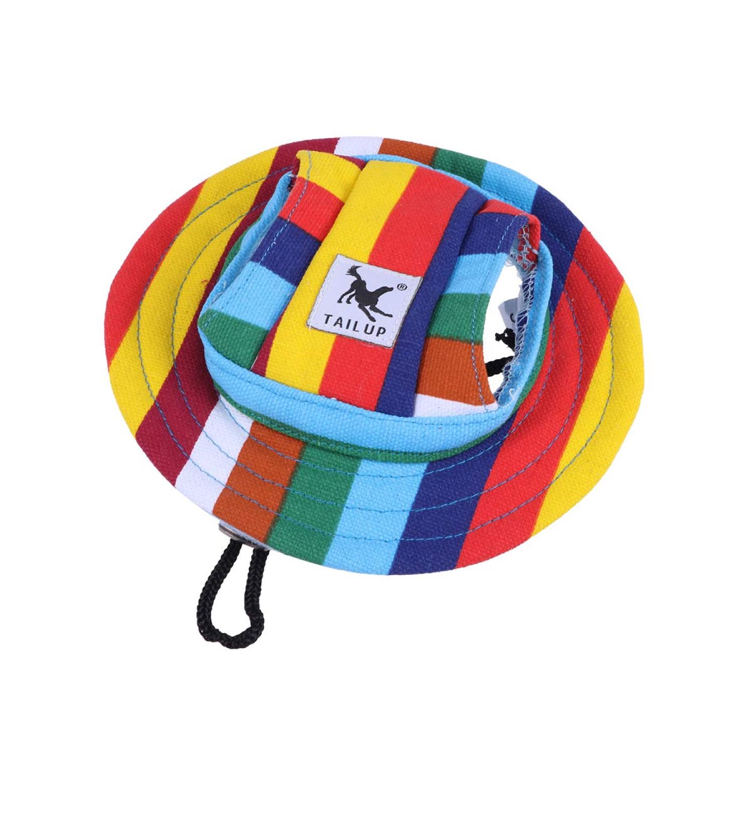 WINOMO Small Dog Mesh Sun Cap with Ear Holes, Medium Size, Stripe Design - 13.4 inch Head Circumference - Pack of 1 - Buy Online on GoSupps.com