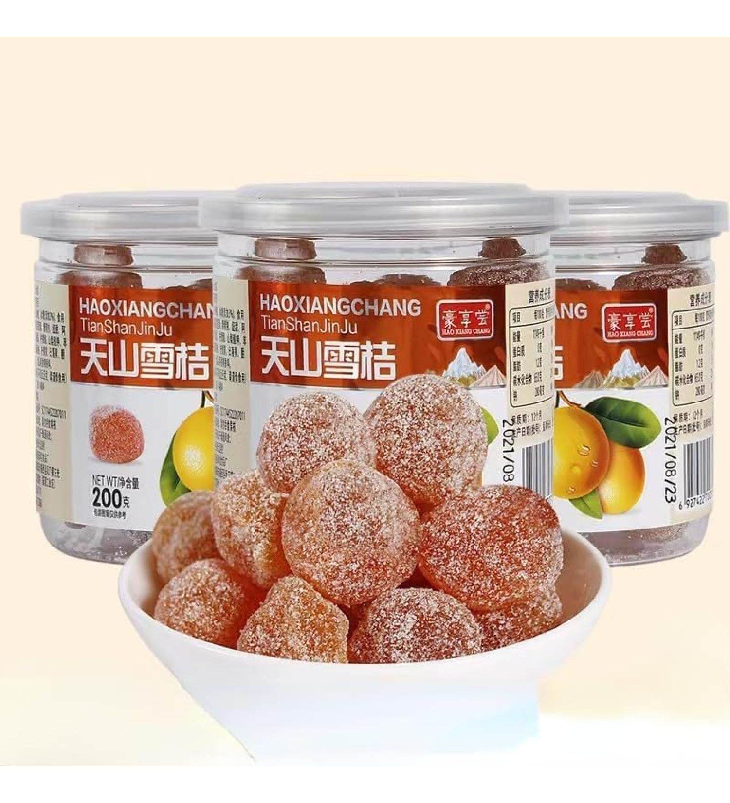 Sour&Sweet Preserved Fruits 7.05oz/200g Tianshan Snow Orange Dry Rock Sugar Kumquat Candied Fruit Candied Kumquat Dried Fruit Casual Candy Snacks Dim Sum Healthy Vegetarian Gift (2 Can) - Buy Online on GoSupps.com