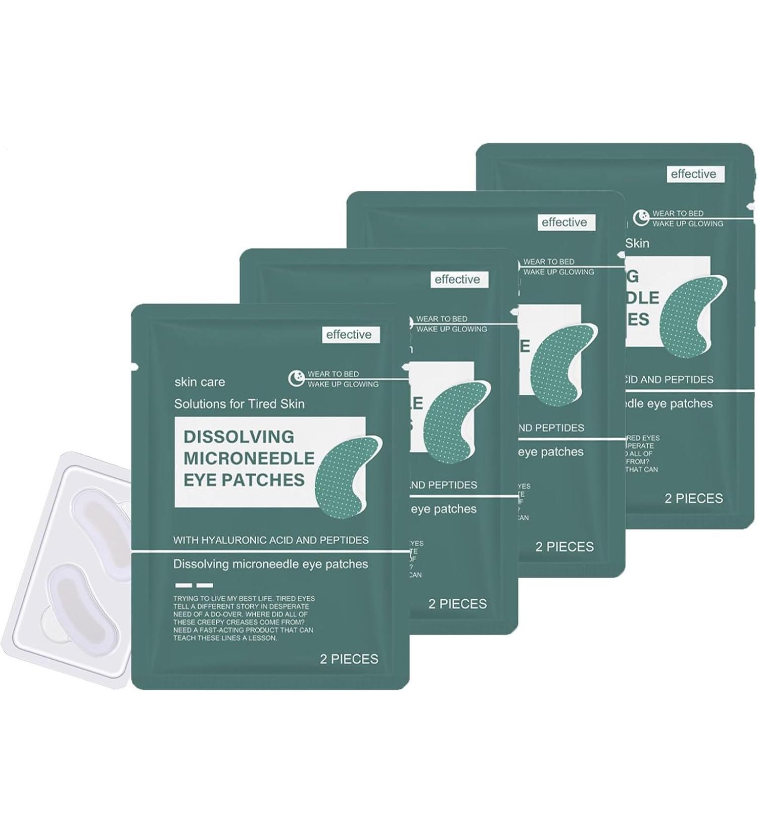 4PC Patchs Micro-aiguilles Dissolving Pour Les Yeux limine Les Cernes - R duit Les Rides Et Les Gonflements Patch Anti Cernes Avec Acide Hyaluronique Et Peptides Microneedle Eye Patches - Buy Online on GoSupps.com