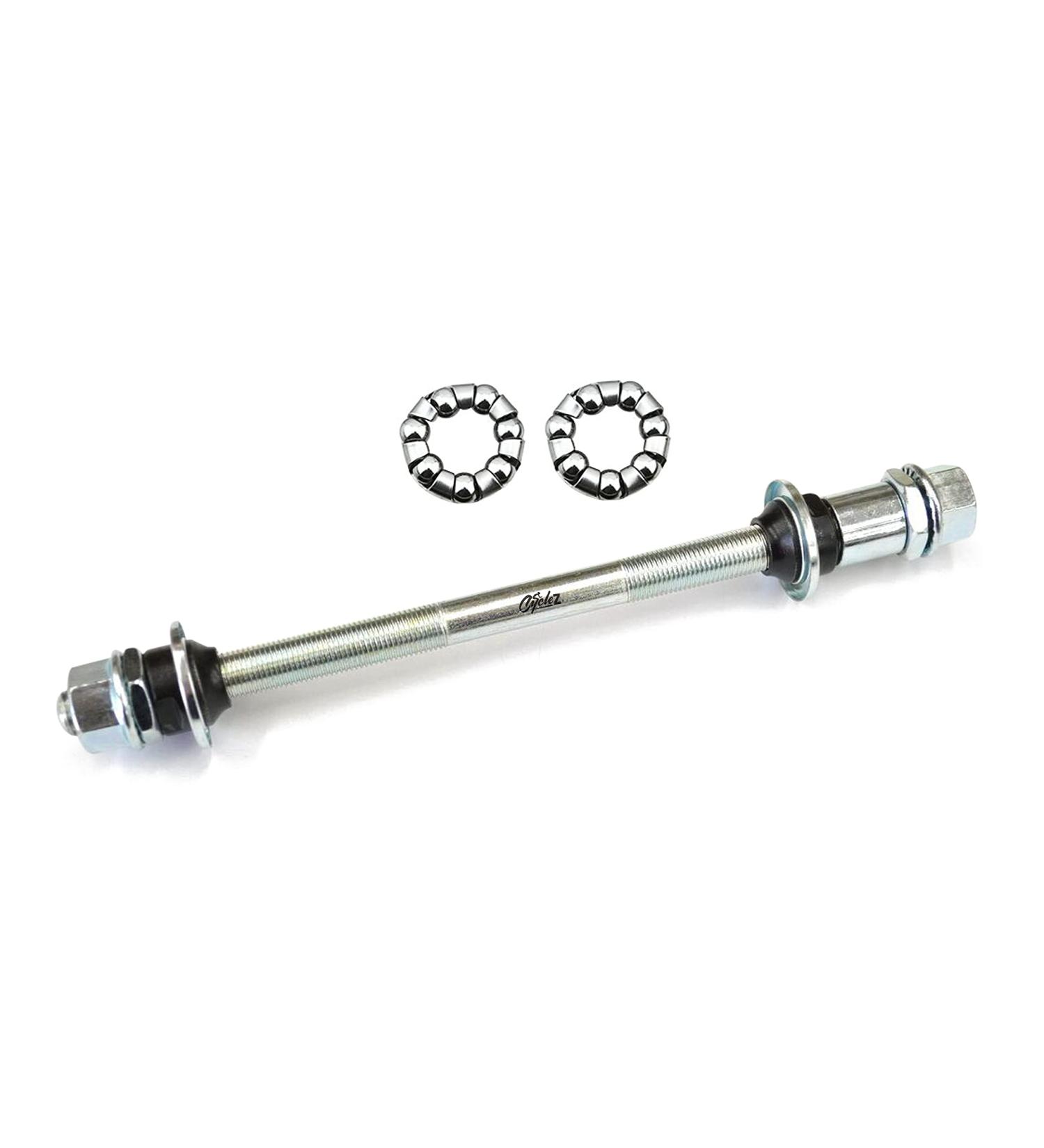 CYCLEZ 3/8x185mm Bicycle Rear Hub Axle + 2 Premium 1/4x7 Bearings Kit | Mountain, Cruiser, Lowrider & Tandem Bikes | Taiwan-Made - Buy Online on GoSupps.com