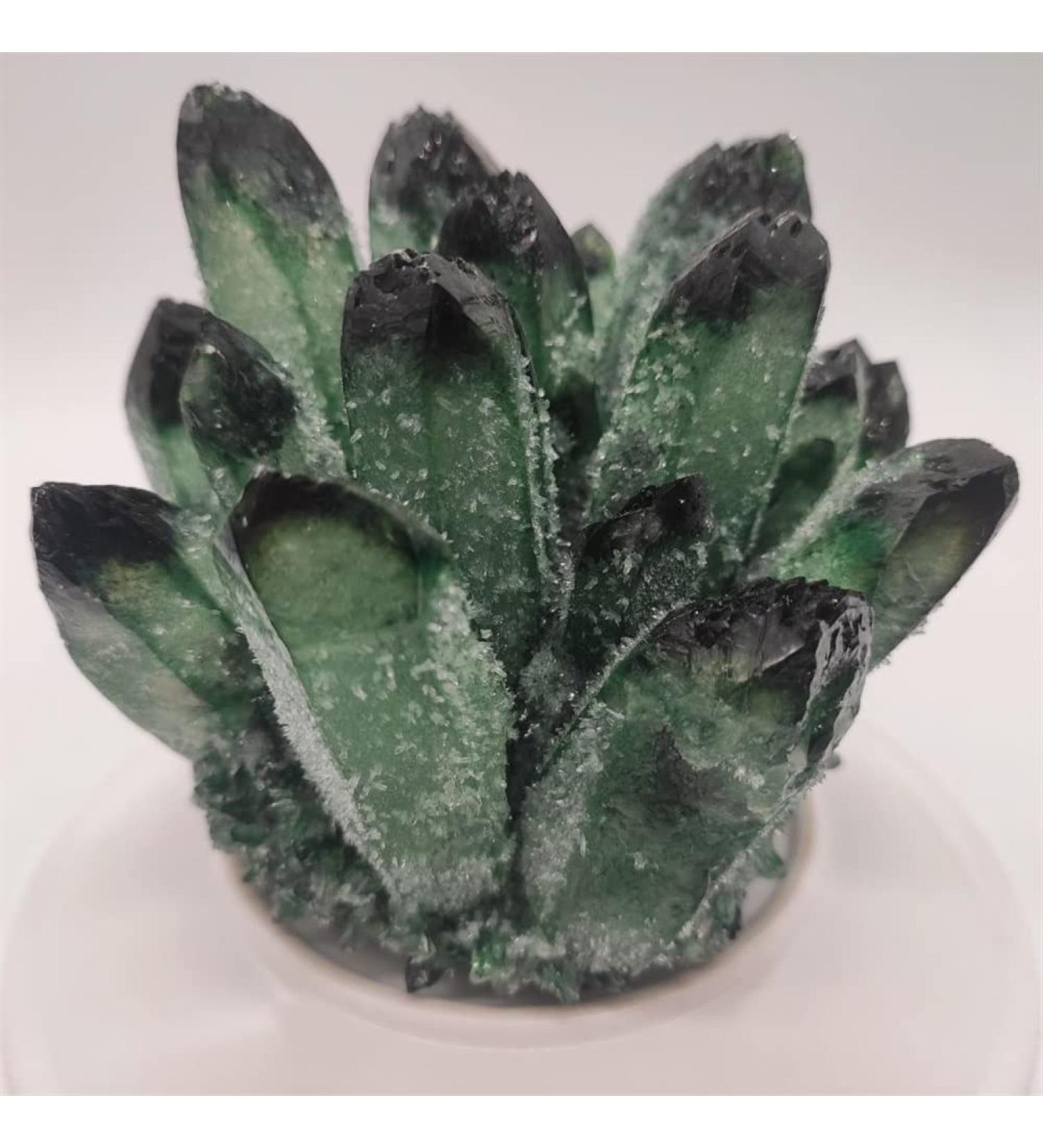 Gems for Decoration 500-600g Natural Green Ghost Quartz Crystal Cluster Crystals raw Gem Specimen for Home&Office Decoration fengshui Aura Crystal - Buy Online on GoSupps.com