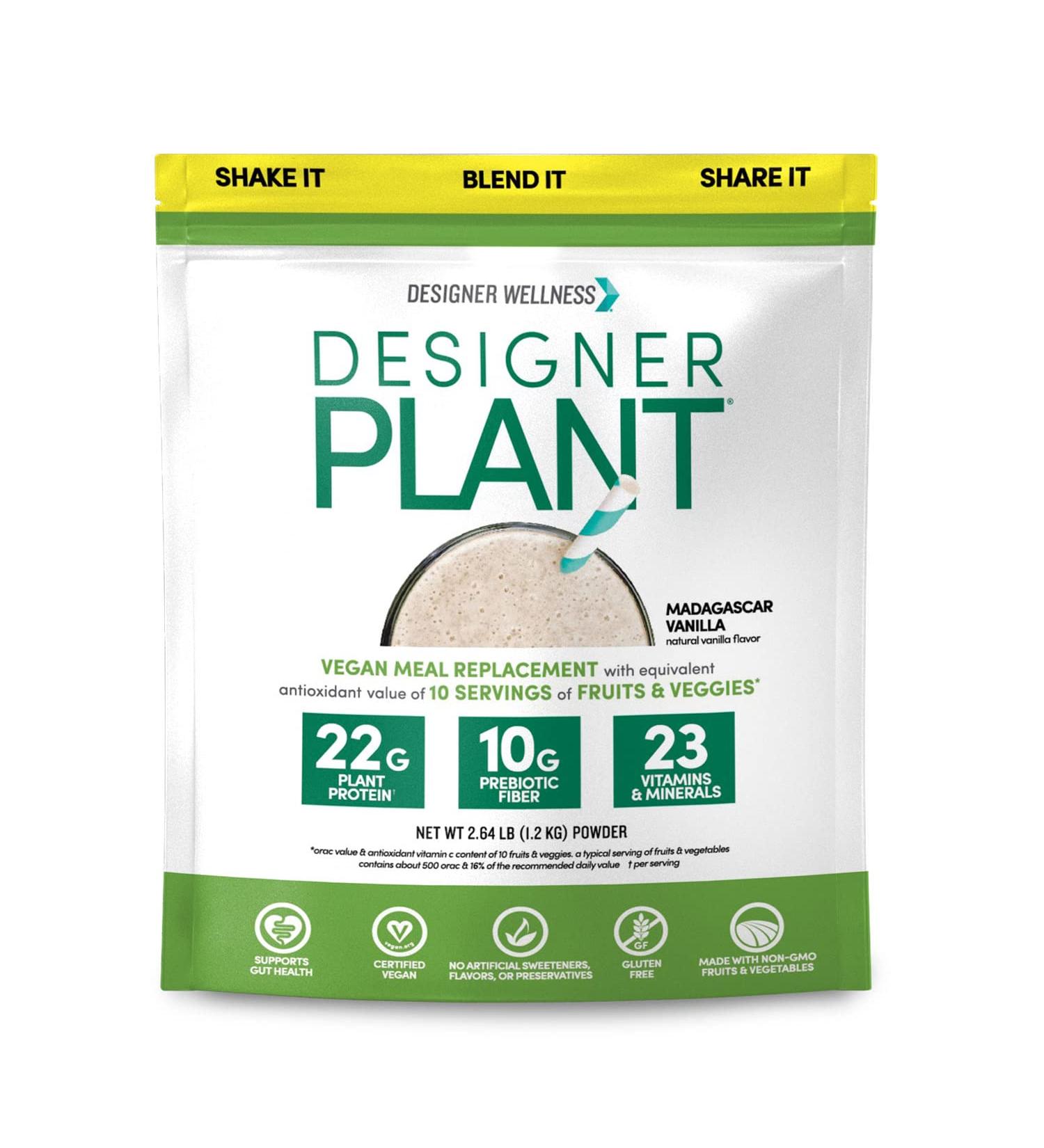 Designer Wellness Pea & Rice Protein Powder with Vitamins, Minerals & Antioxidants - Madagascar Vanilla 2.64lb - Buy Online on GoSupps.com