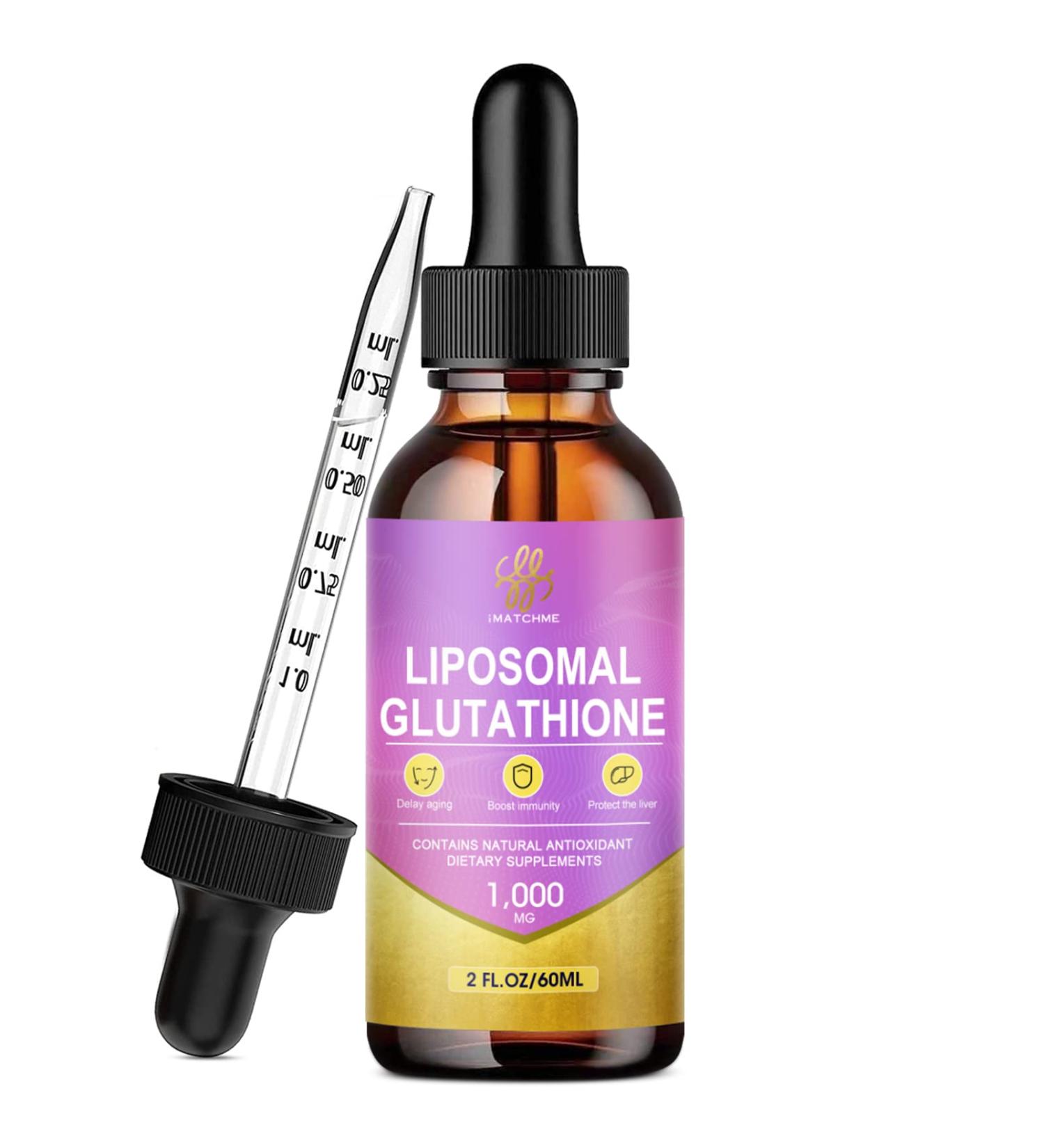 iMATCHME Liposomal Glutathione 1000mg Liquid Supplement with Milk Thistle Extract - Antioxidant & Liver Detox Cleanse Drops for Immune Health - Buy Online on GoSupps.com