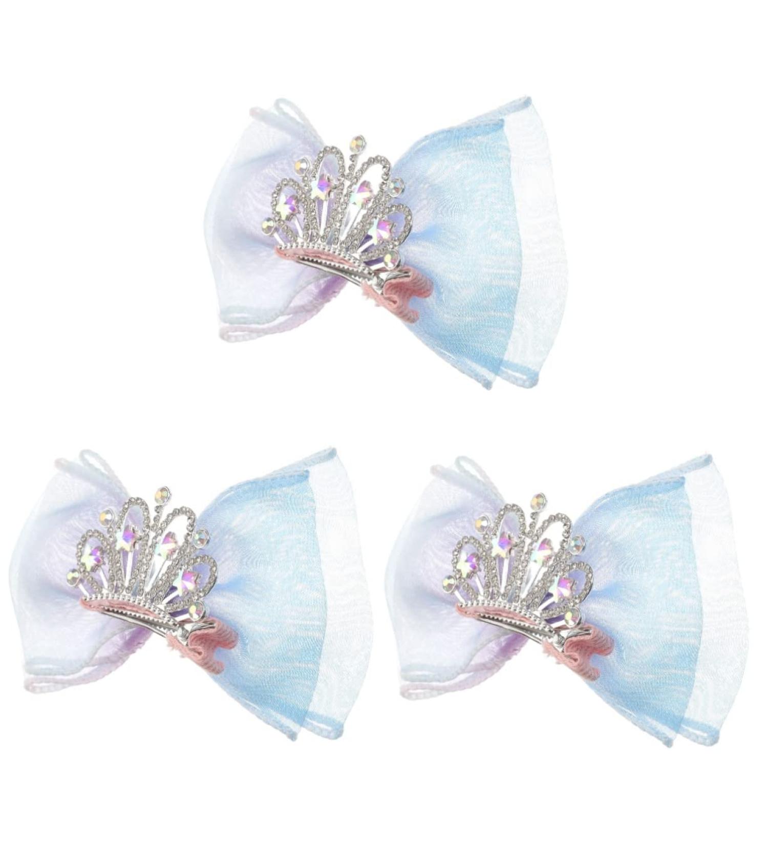FRCOLOR Colored Hair Bow Clip bow hairpin color alligator clips princess clip s bows princess hair bows clips crown tiny hair hairclips wedding rhinestones crown hair - Buy Online on GoSupps.com