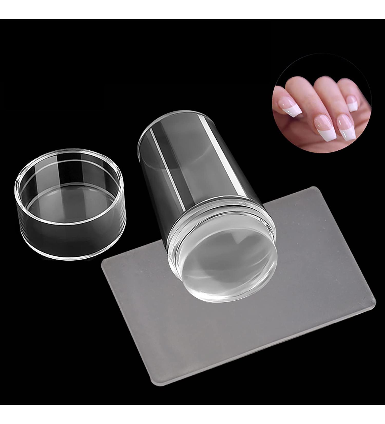 Clear Jelly Silicone Nail Art Stamping Plate Set - 2.8 cm Scraper & Tools for Perfect Manicure - Buy Online on GoSupps.com