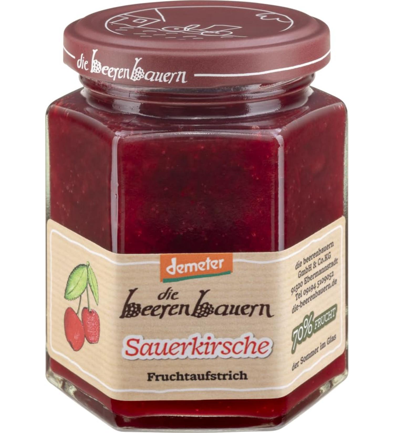 Die Beerenbauern The Berry Farmers Organic Sour Cherry Fruit Spread (6 x 200g)