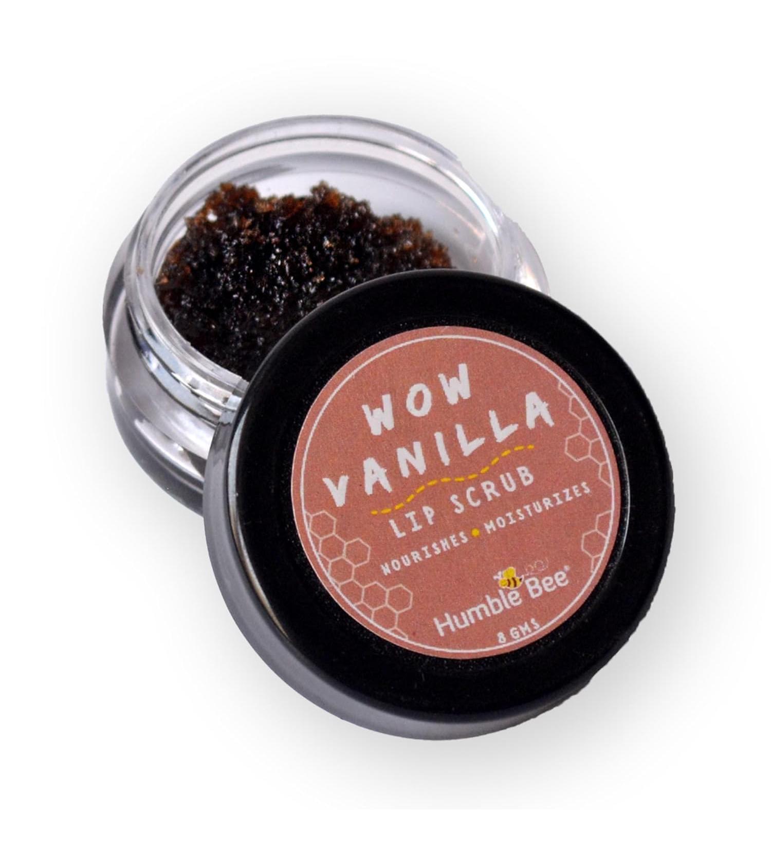 Wow Vanilla Lip Scrub - Lightening & Brightening Exfoliates Dark Lips with Olive Oil Honey & Vanilla Extracts - 8g - Buy Online on GoSupps.com