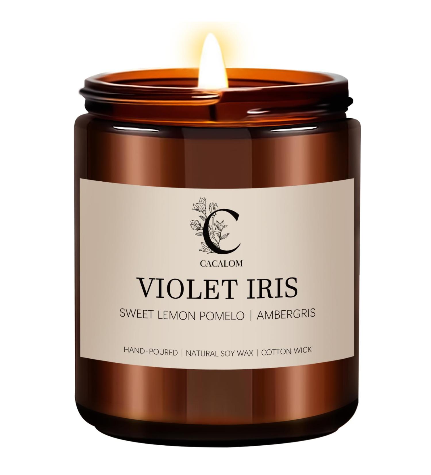 Violet Iris Scented Candles - Long Lasting Soy Wax | Hand Poured 7oz Candles for Home - Perfect Gift for Men & Women - Buy Online on GoSupps.com