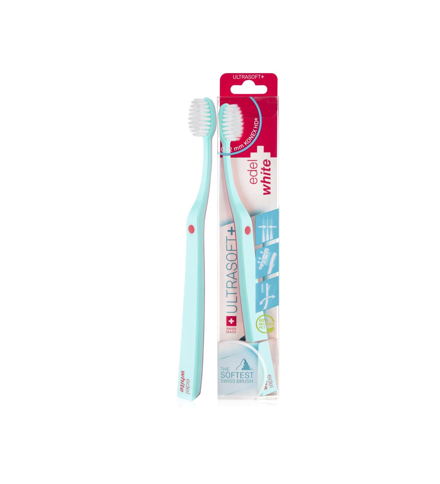 Edel+White Flosserbrush Ultrasoft Swiss Toothbrush - Ultra-Frame Bristles for Thorough Cleaning & Interdental Care - Buy Online on GoSupps.com