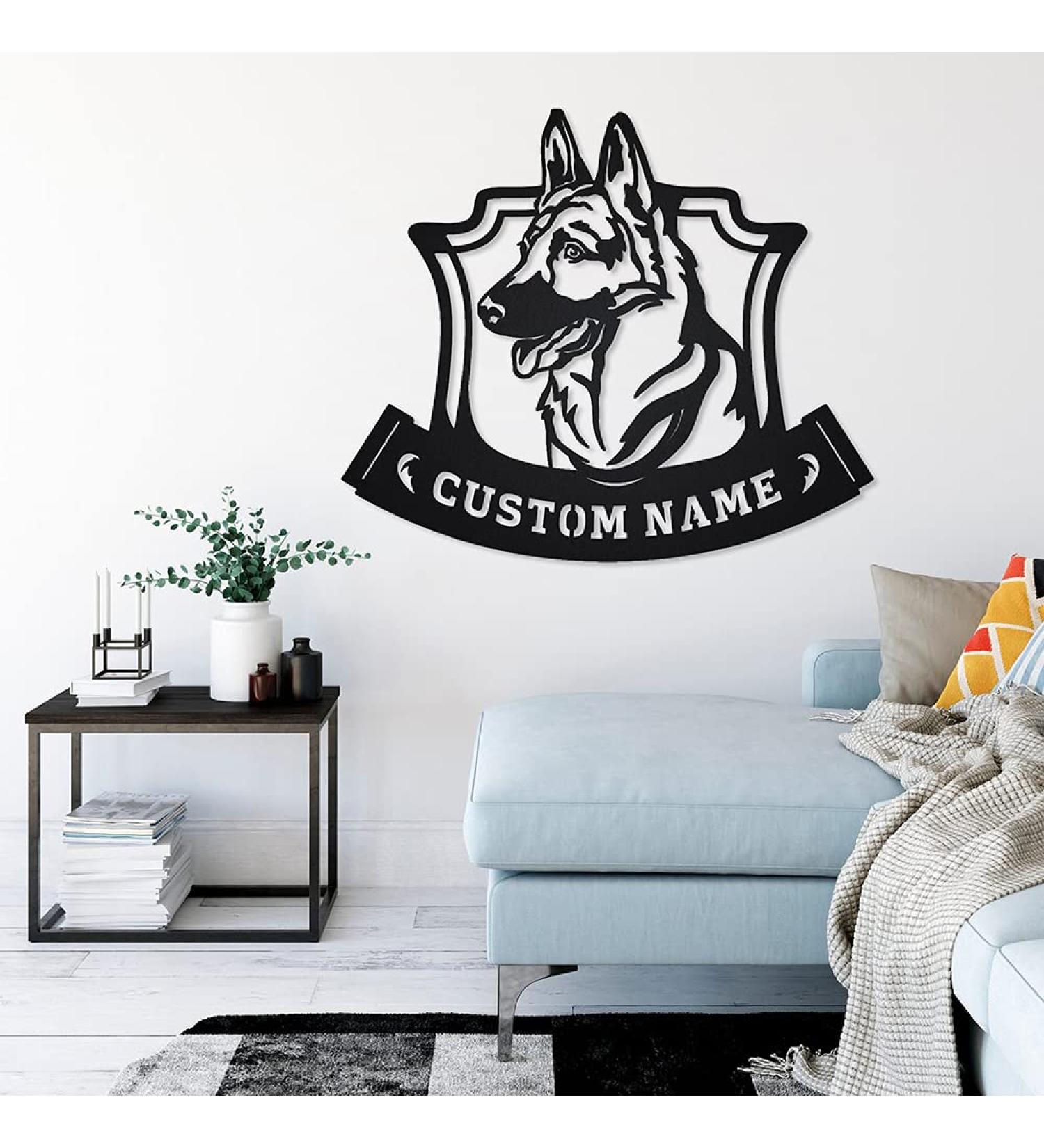 Personalized German Shepherd Monogram Holesian Shield Art - Unique Gifts for Men | Custom German Shepherd Decor & Dog Gifts - Buy Online on GoSupps.com