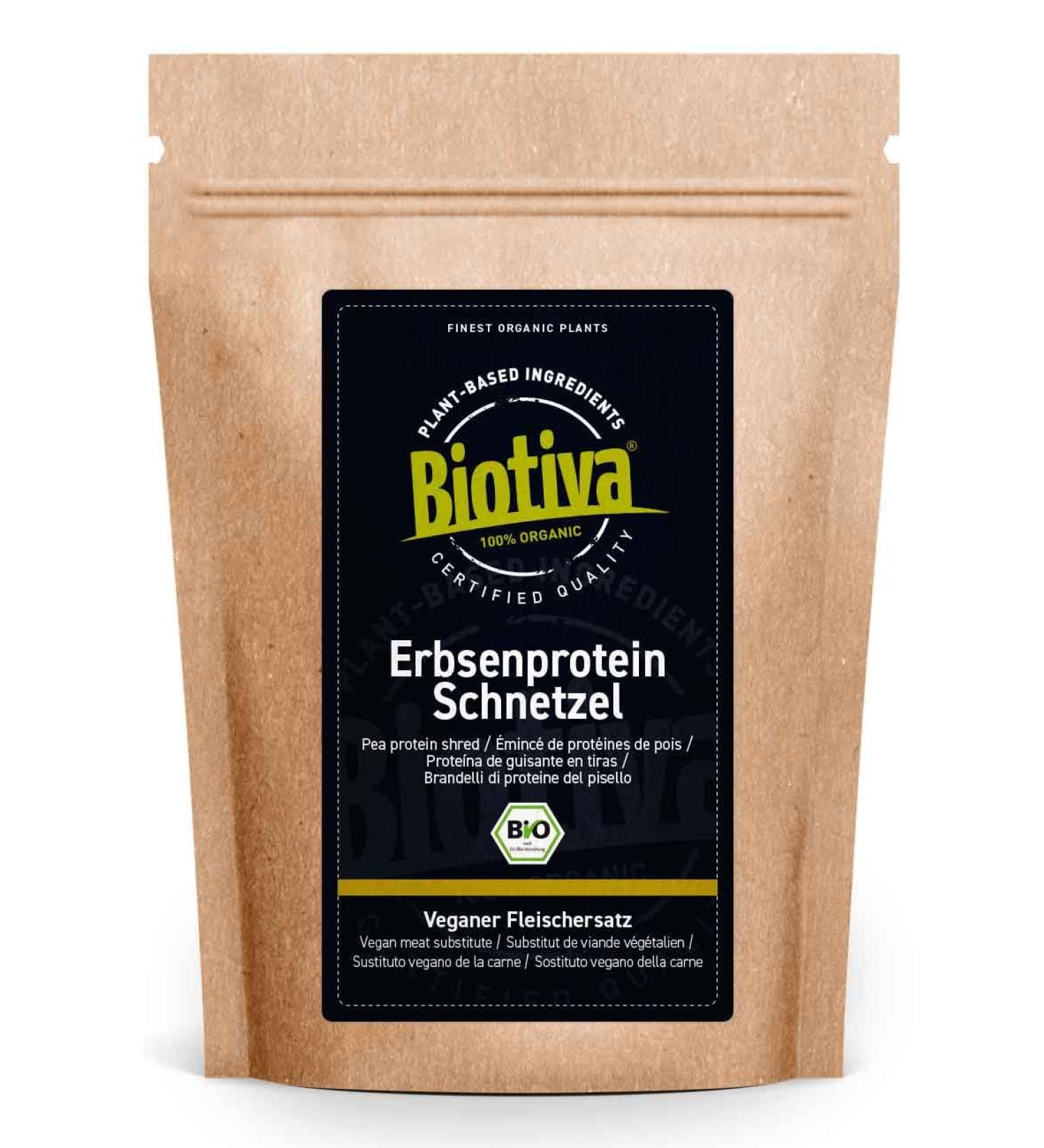 Buy Biotiva Pea Protein Schnetzel Bio 400g - Vegan Meat Substitute with Arable Beans - Premium Quality Germany Tested - Ideal for Cooking - Buy Online on GoSupps.com